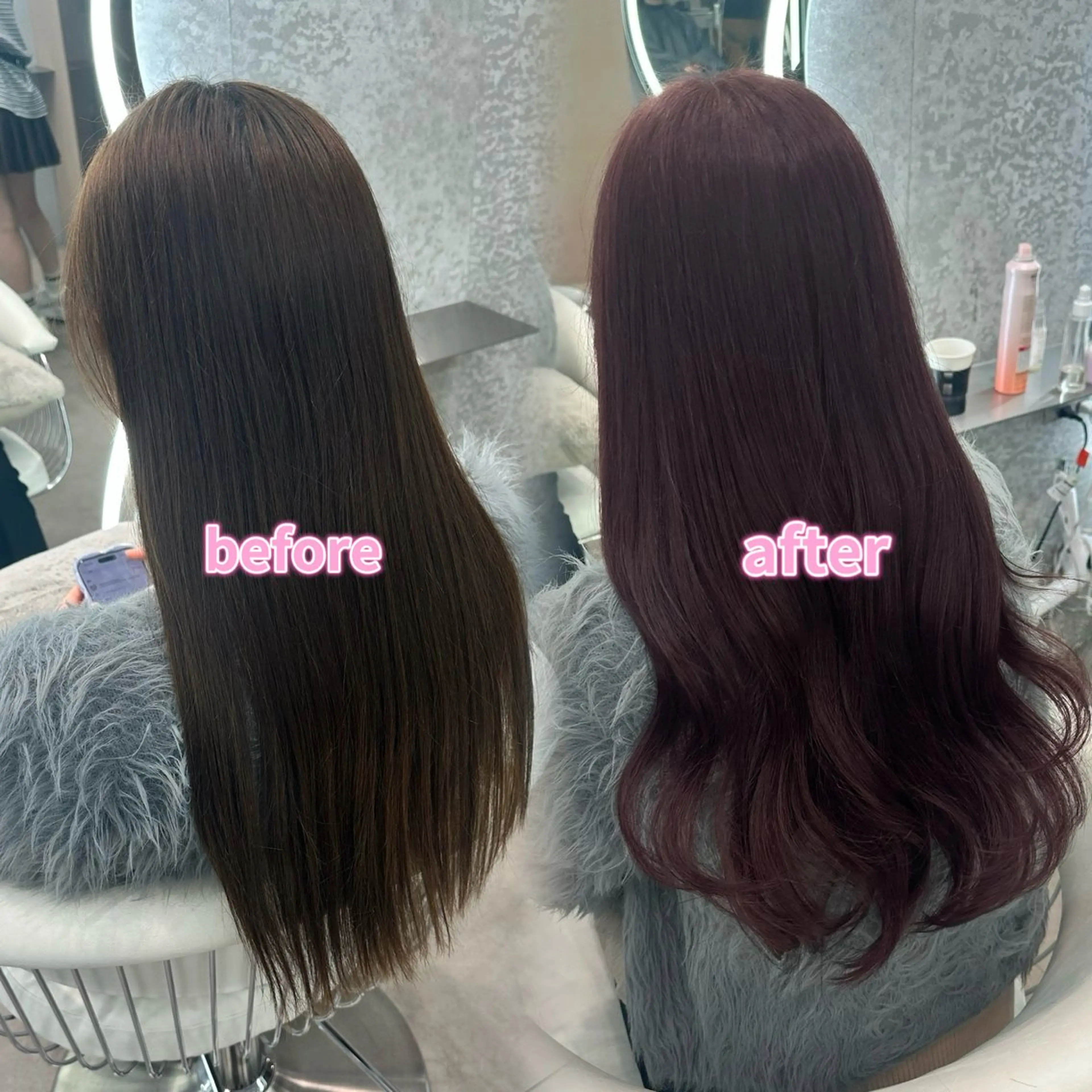 ミディアム カット ヘアカラー トリートメント ブリーチなしW🎀 髪質改善/はのんのヘアスタイル