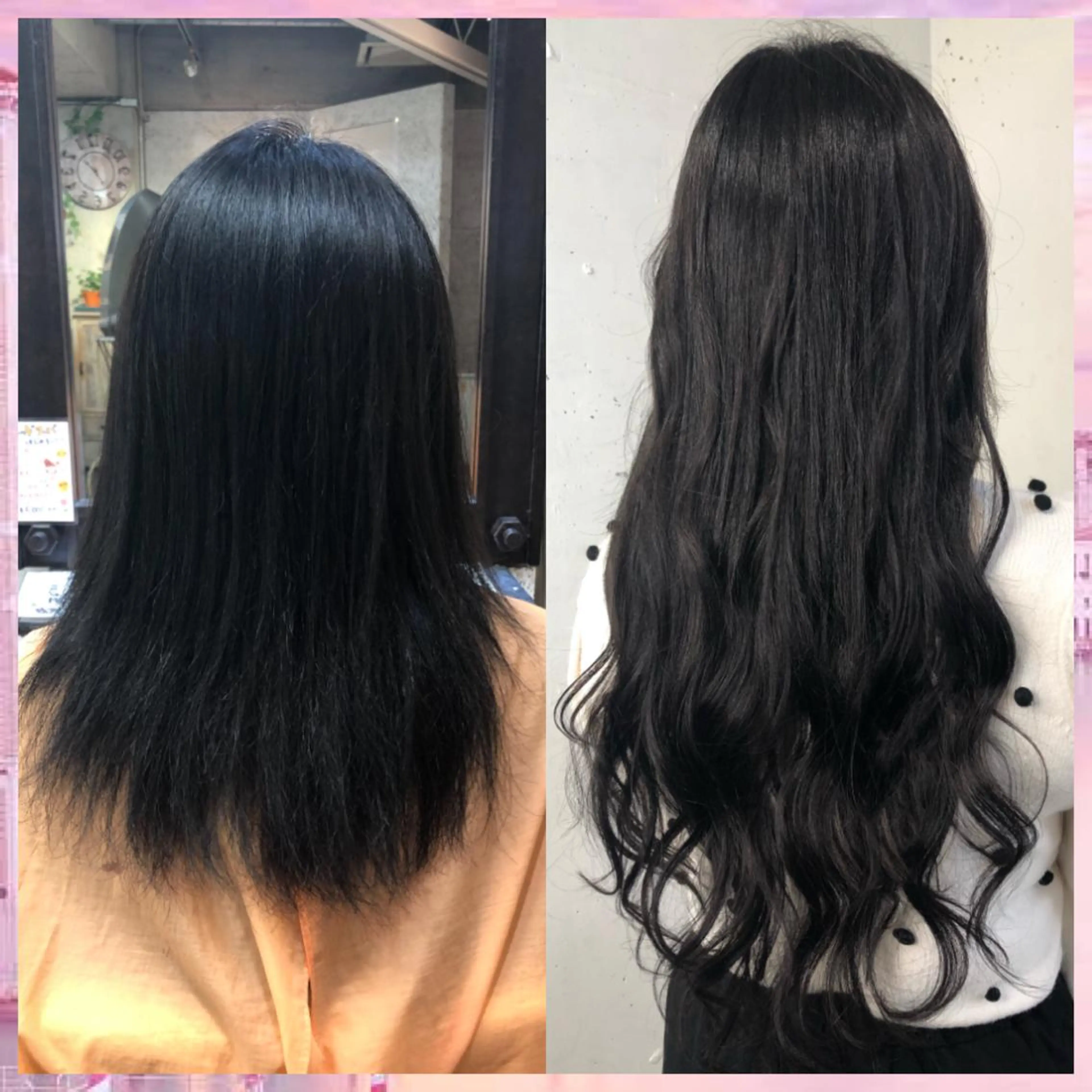 ロング カラー ヘアアレンジ シールエクステ エクステ ロング カット エクステ ヘアセット 八巻 晴香のヘアスタイル