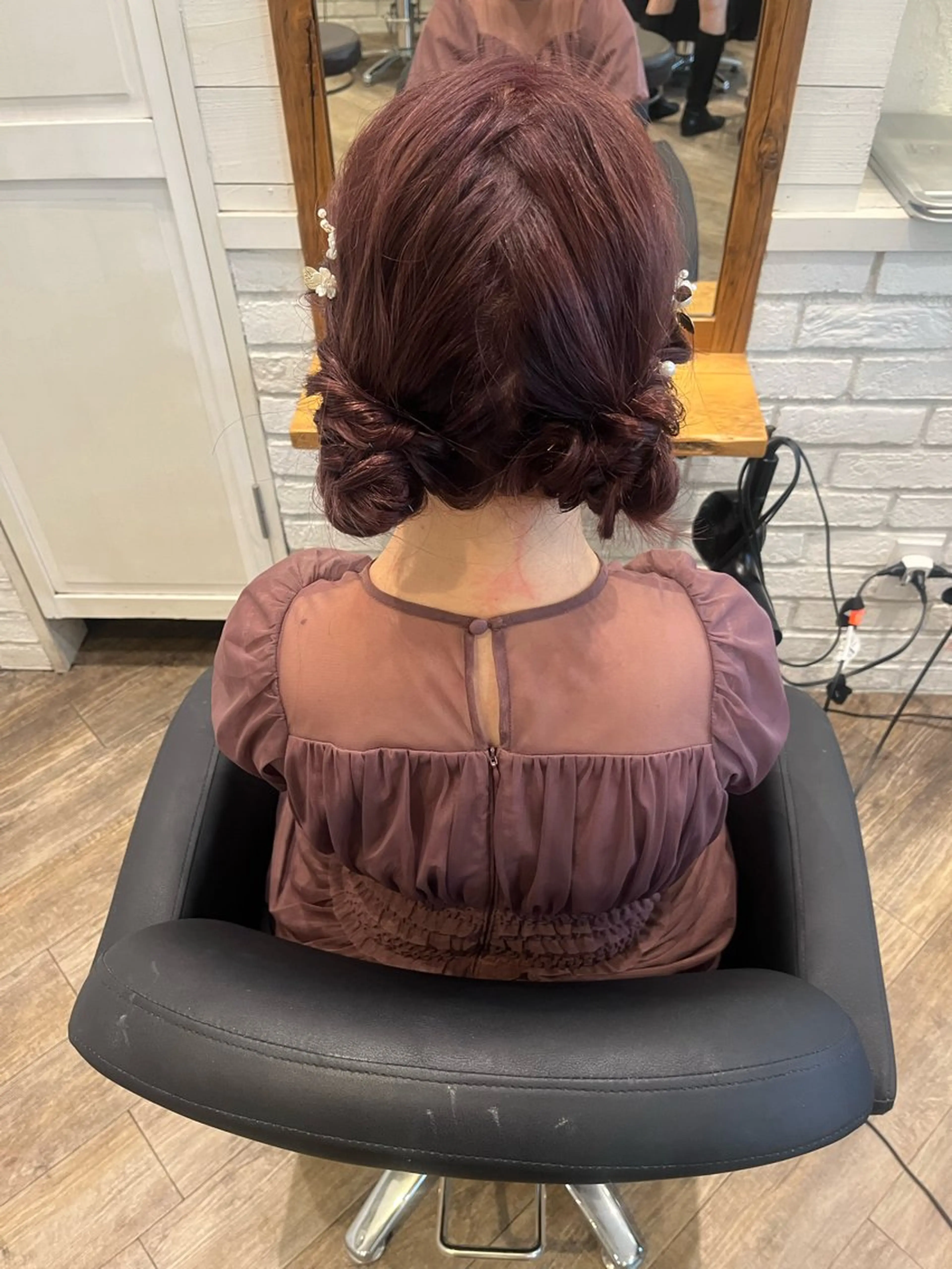 ミディアム ヘアアレンジ お団子ヘア ヘアセット ⭐️ アユミ⭐️のヘアスタイル