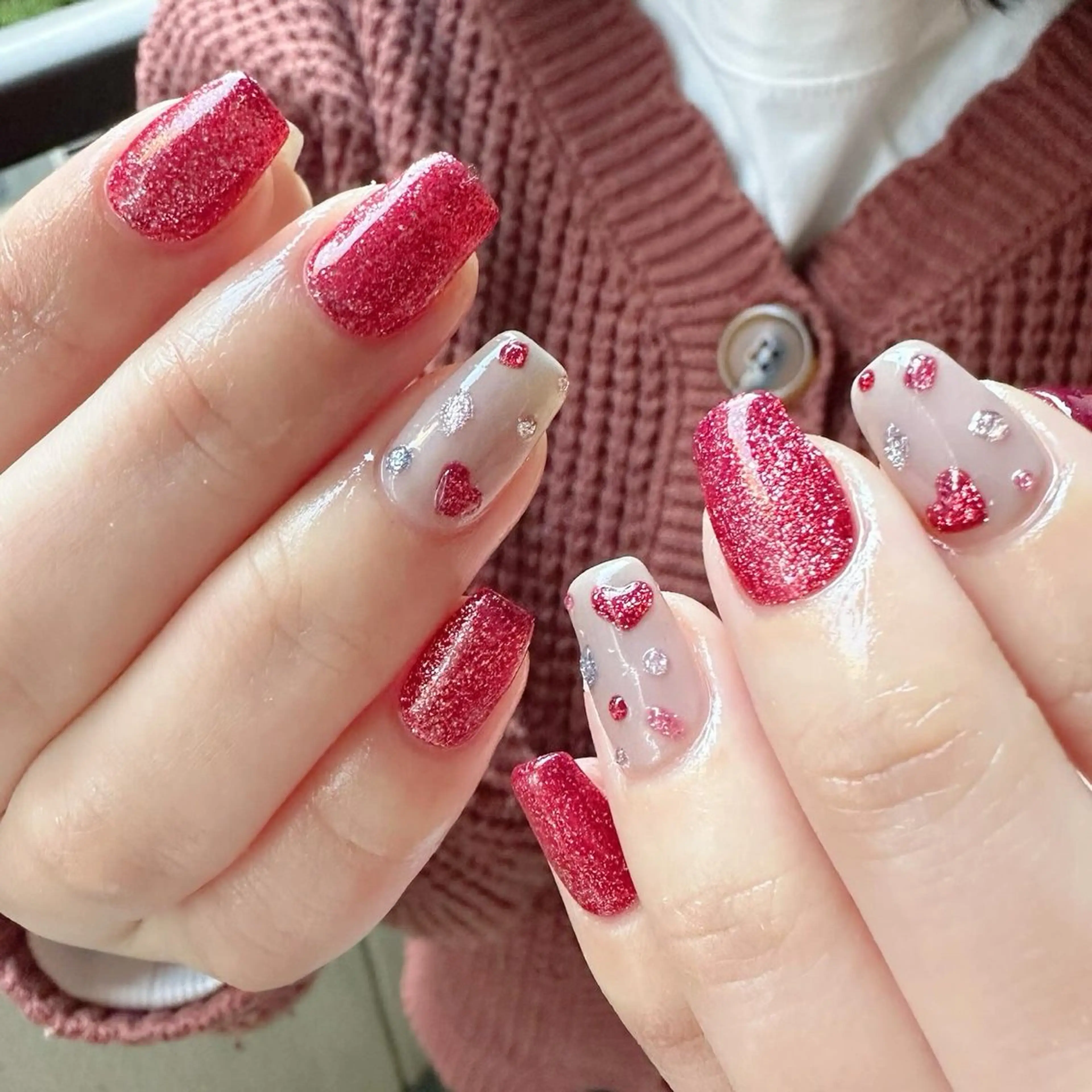 ネイル アートネイル ハート 氷ネイル・うるうるネイル 韓国ネイル マグネットネイル 🪞KAPE NAIL 🪞のネイルデザイン
