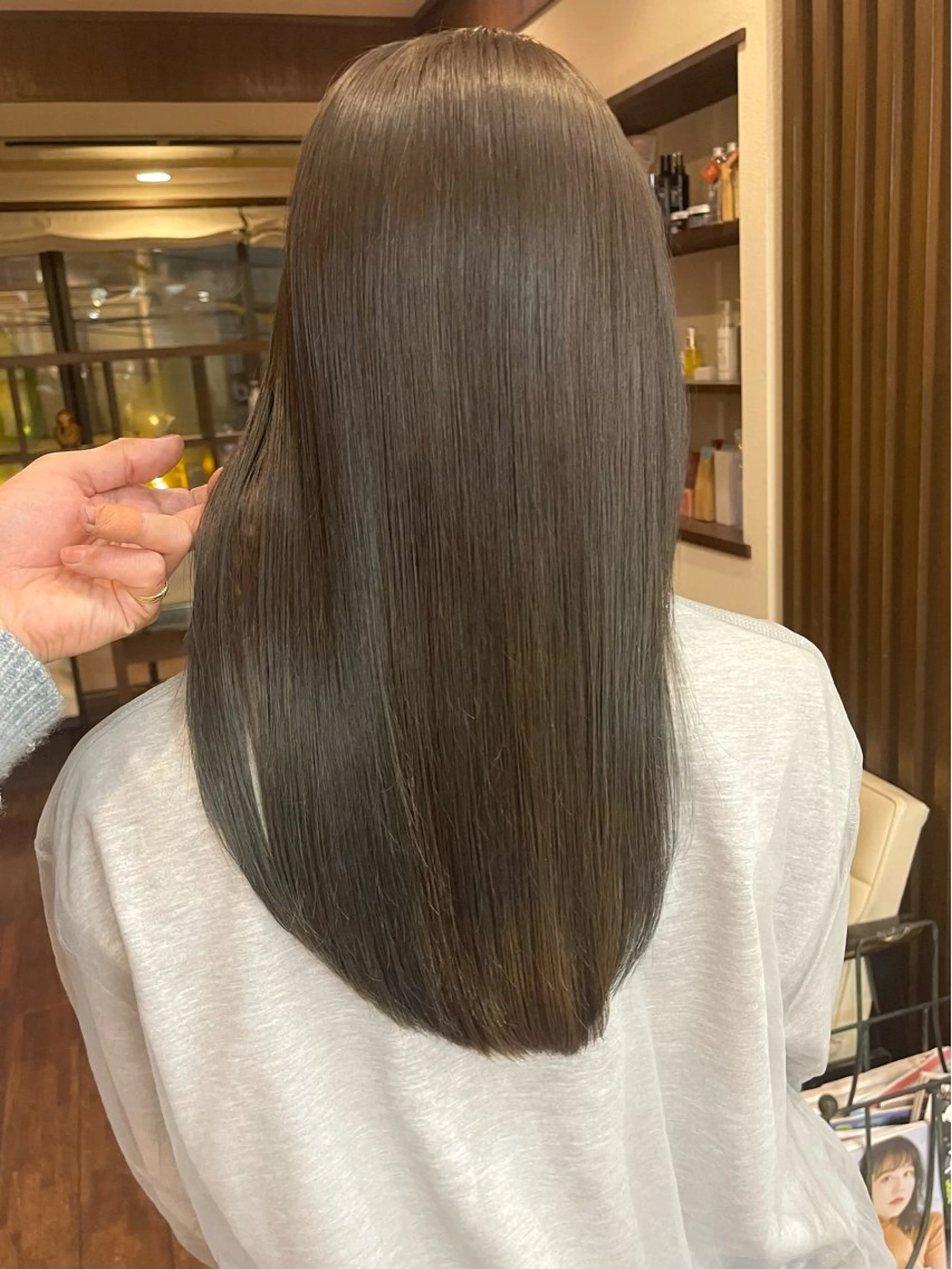 ロング カラー 髪質改善 カット ヘアカラー トリートメント 髪質改善ｶﾗｰ ｹｱﾌﾞﾘｰﾁ/ﾀﾑのヘアスタイル