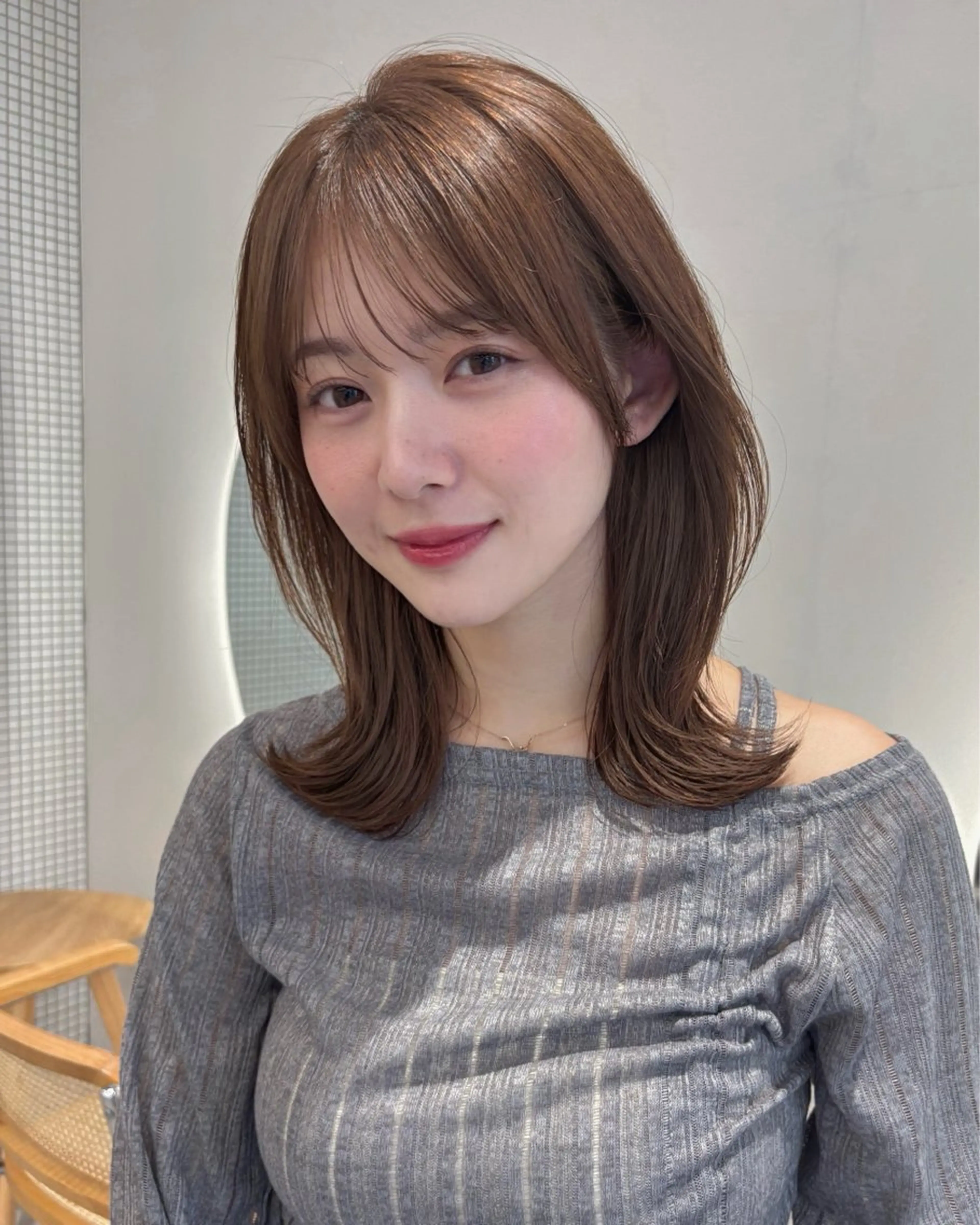 ミディアム カラー カット ヘアカラー ren ボブロブ/ミディアムのヘアスタイル