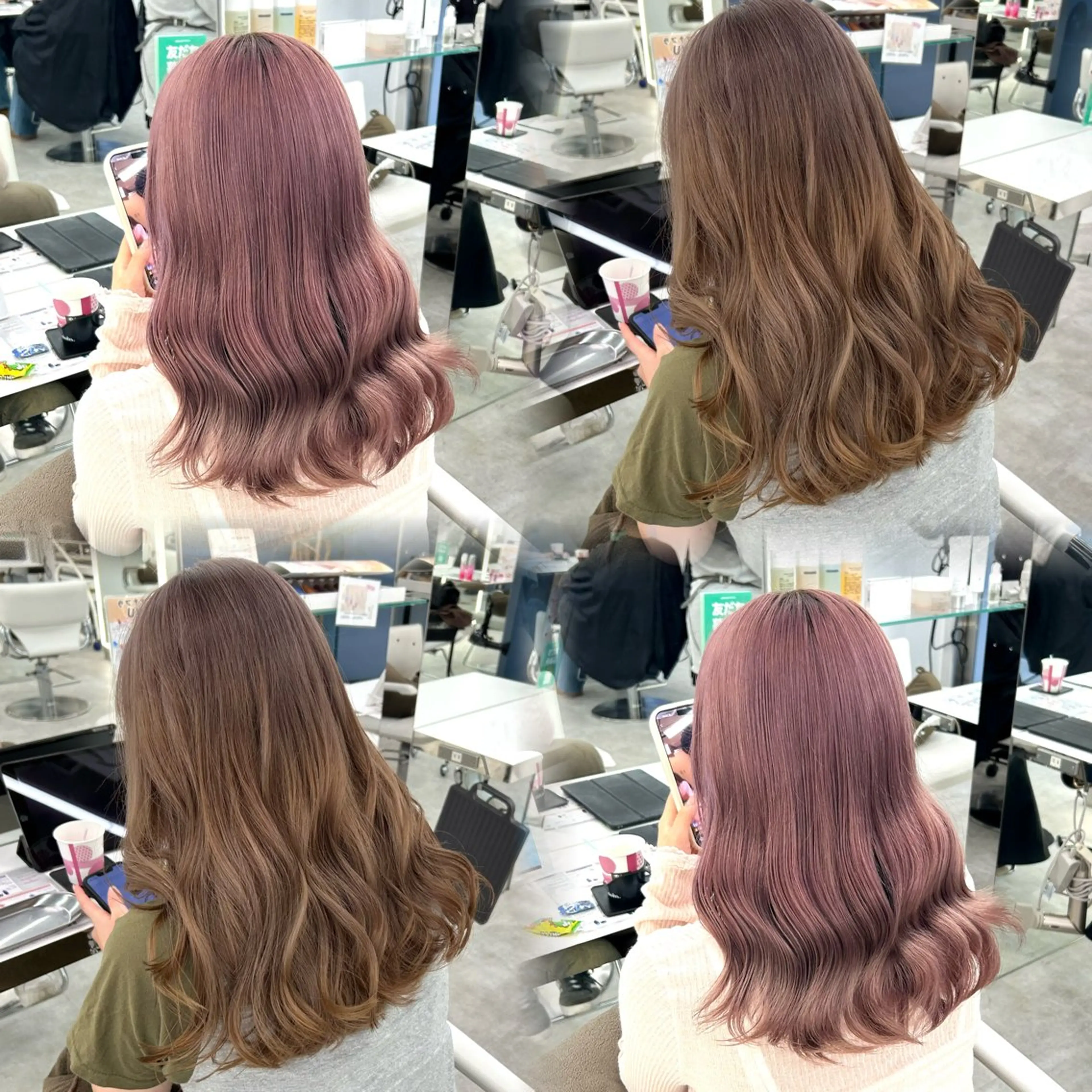 セミロング カラー ベージュカラー ブリーチ ハイトーンカラー ピンクカラー ピンクベージュ ヘアカラー トリートメント ハイトーン/艶髪/ メンズパーマ/莉駒のヘアスタイル