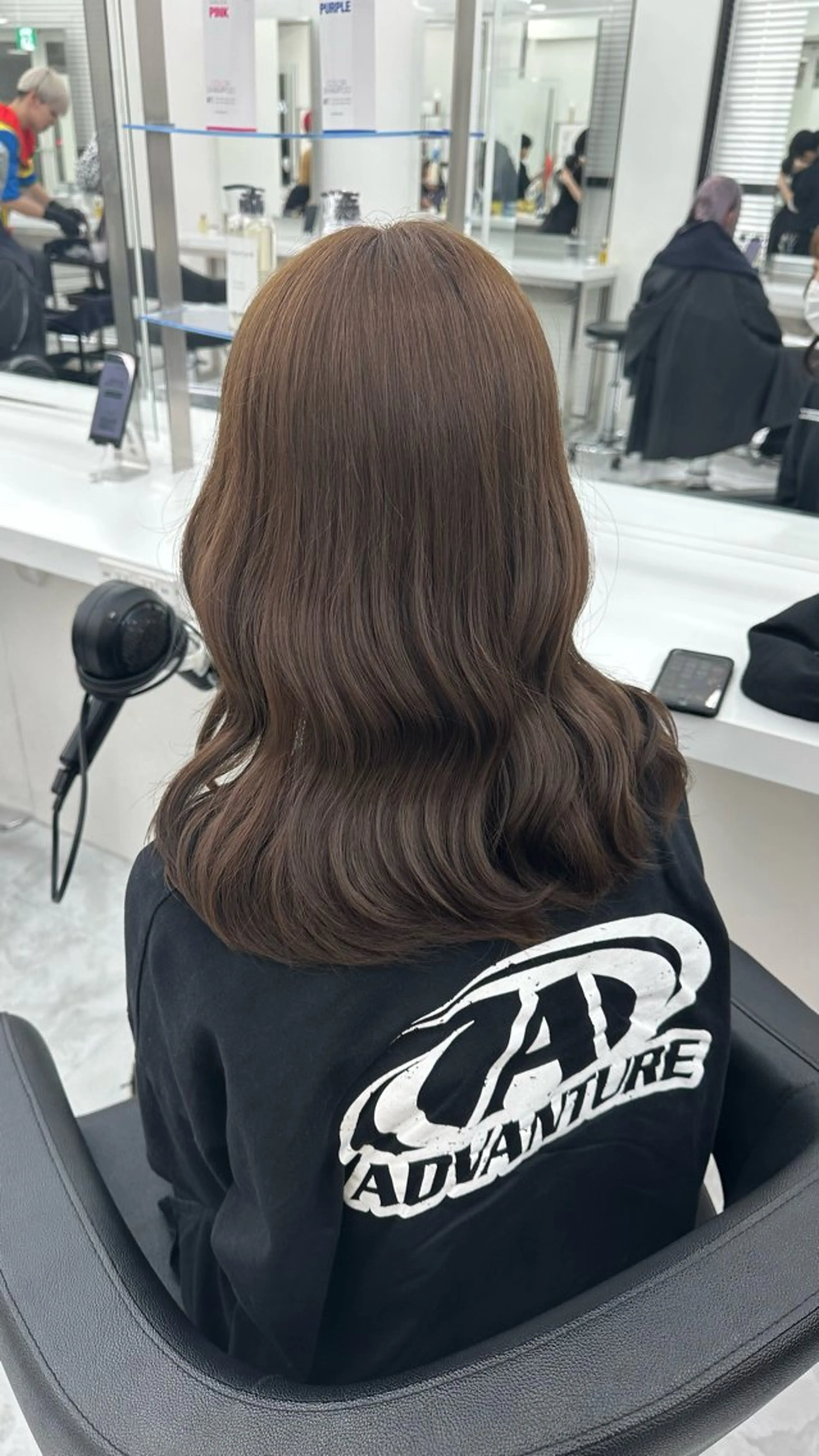 セミロング カラー カット ヘアカラー トリートメント ヘッドスパ ヘアセット ダブルカラー 韓国ヘアKYONのヘアスタイル