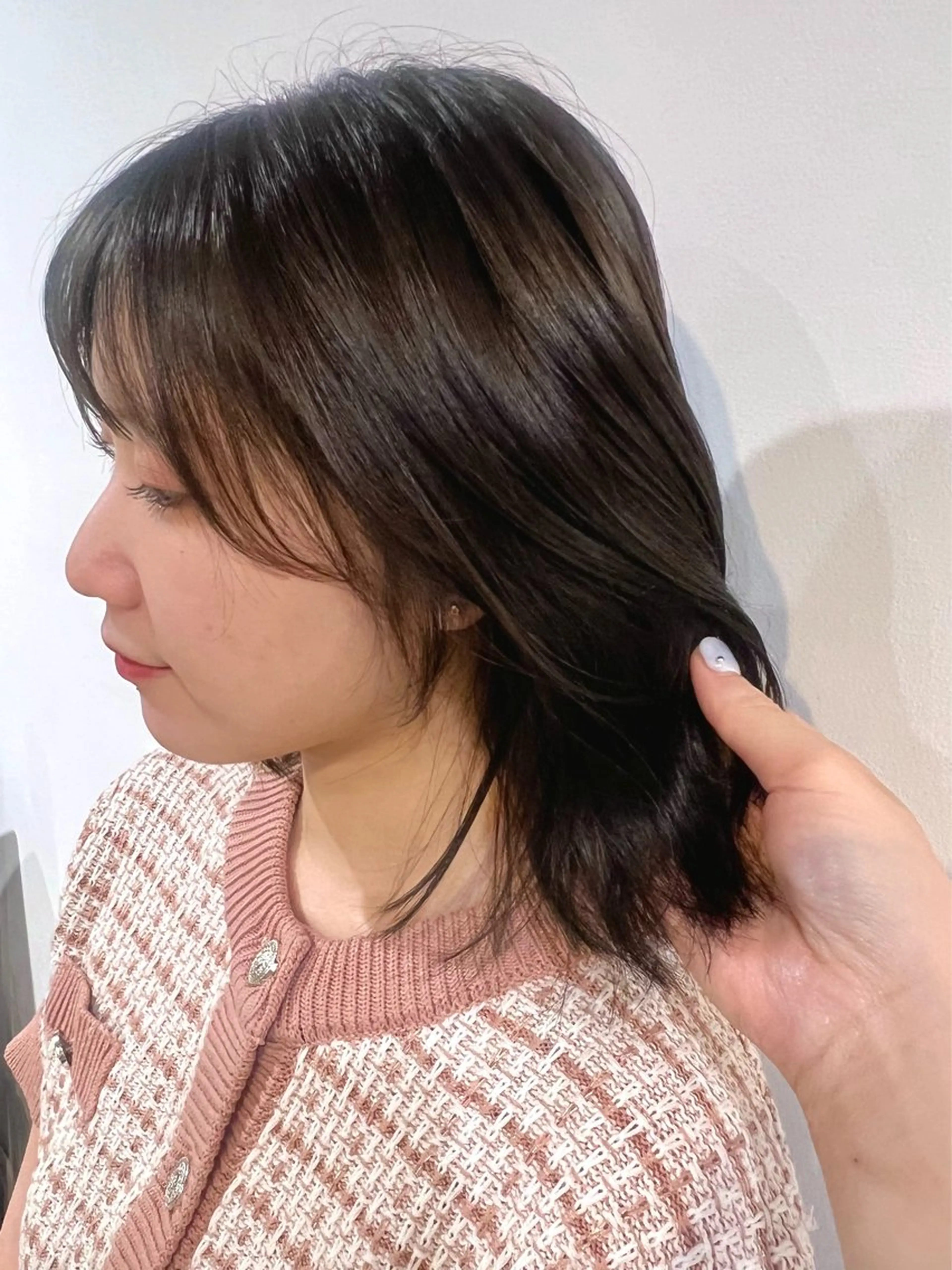 ミディアム カラー ブラウンカラー オリーブブラウン 顔周りカット 艶カラー🌙ショート /ボブ/小由葵のヘアスタイル