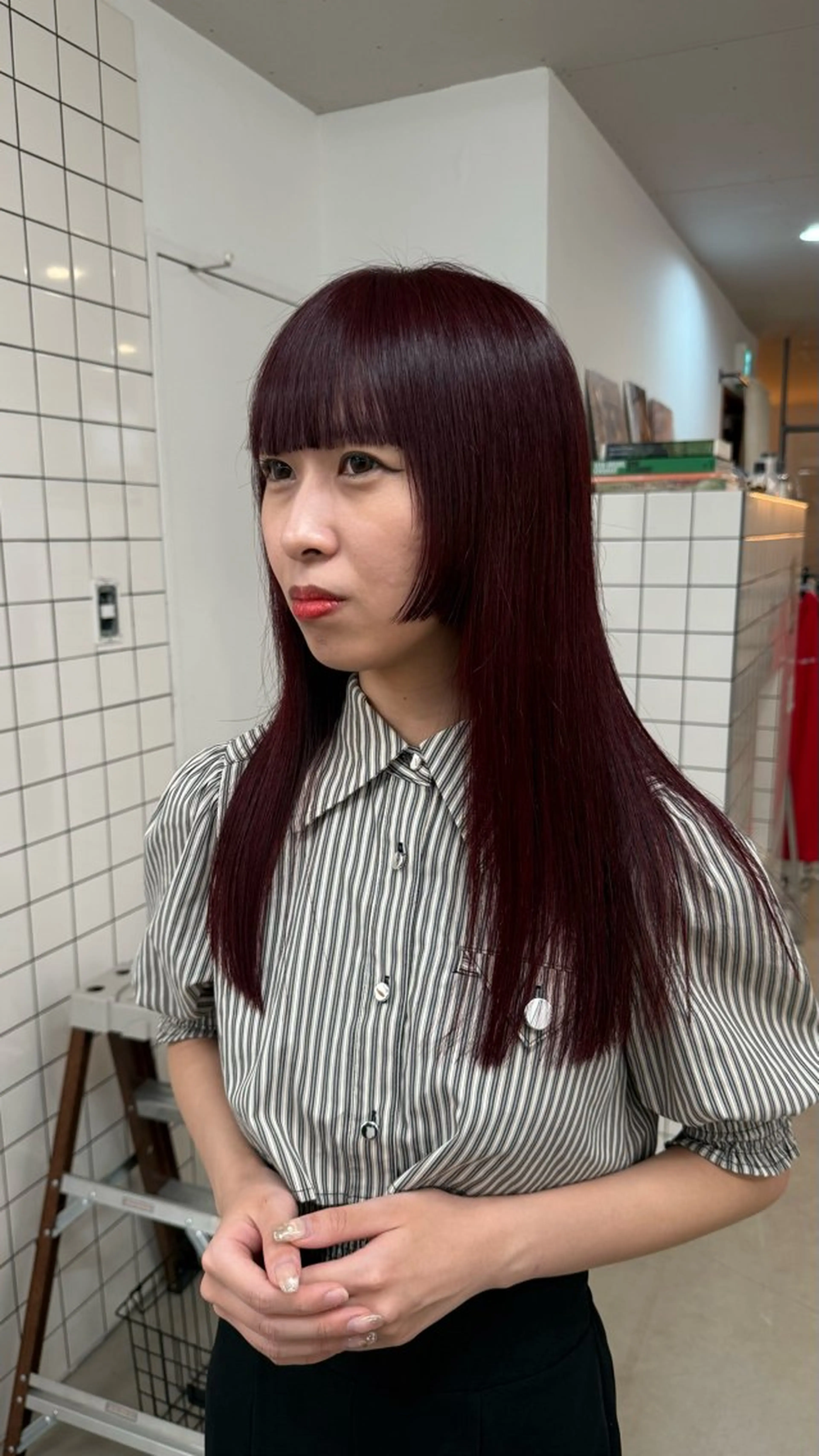 ロング カラー ブリーチ ブリーチなしカラー レッドカラー ヘアカラー QUARTE所属・りん 🍀8月の モデル様募集中です◎のヘアスタイル