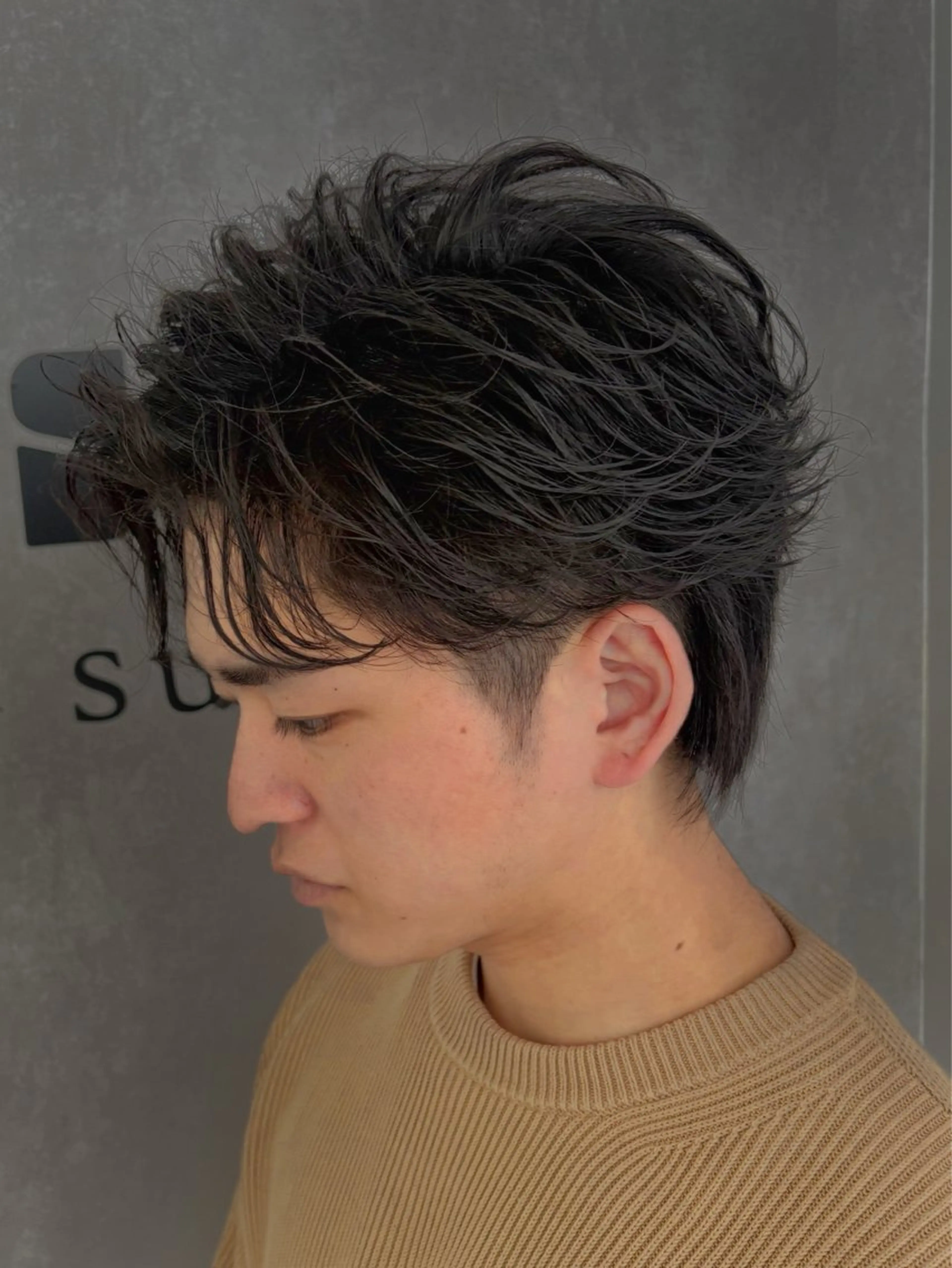 パーマ メンズ 濱口 健慎のヘアスタイル