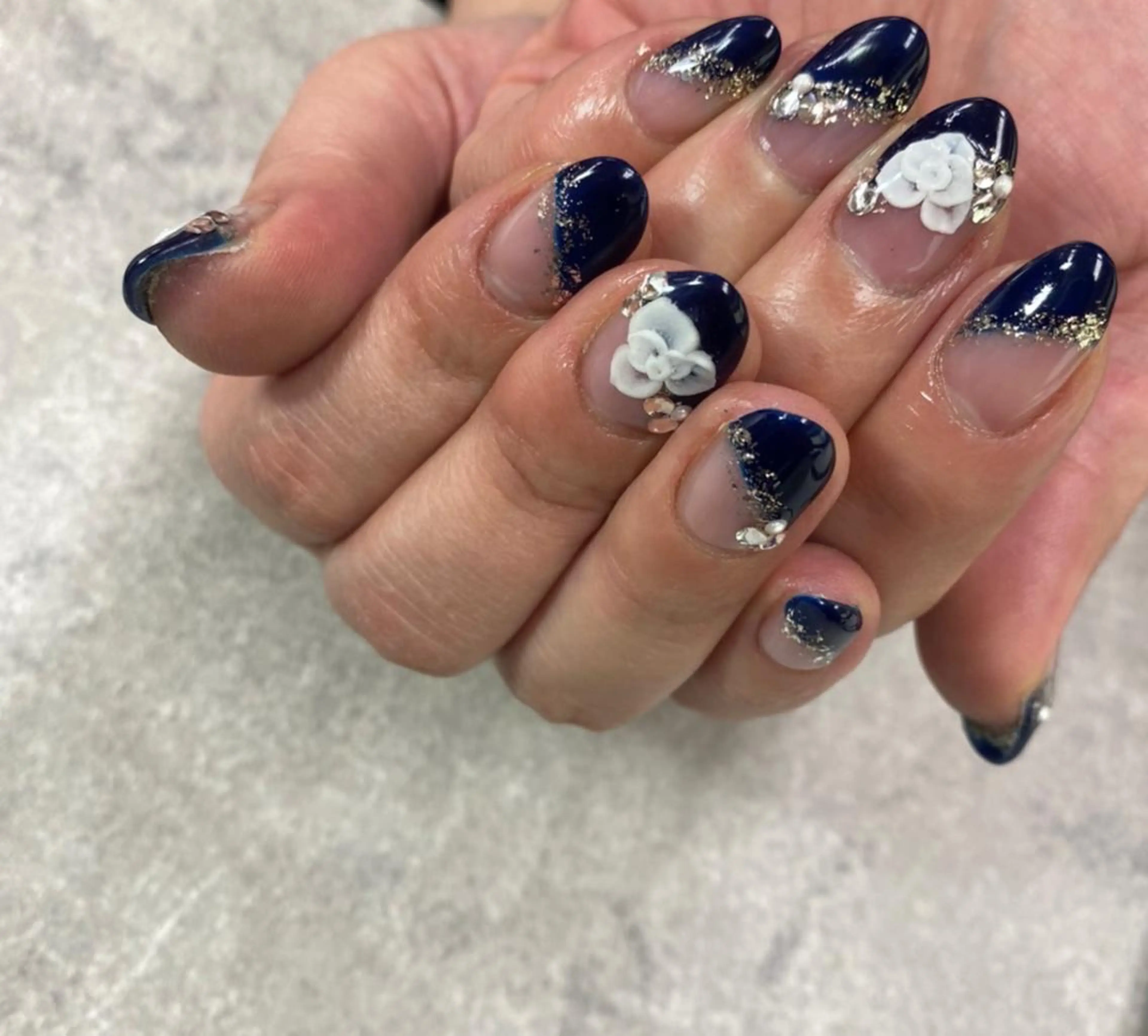 ネイル アートネイル フレンチネイル ジェルネイル ガラスフレンチ グラデーション ハンドネイル ハンドケア FASTNAIL PLUS 新宿店のネイルデザイン