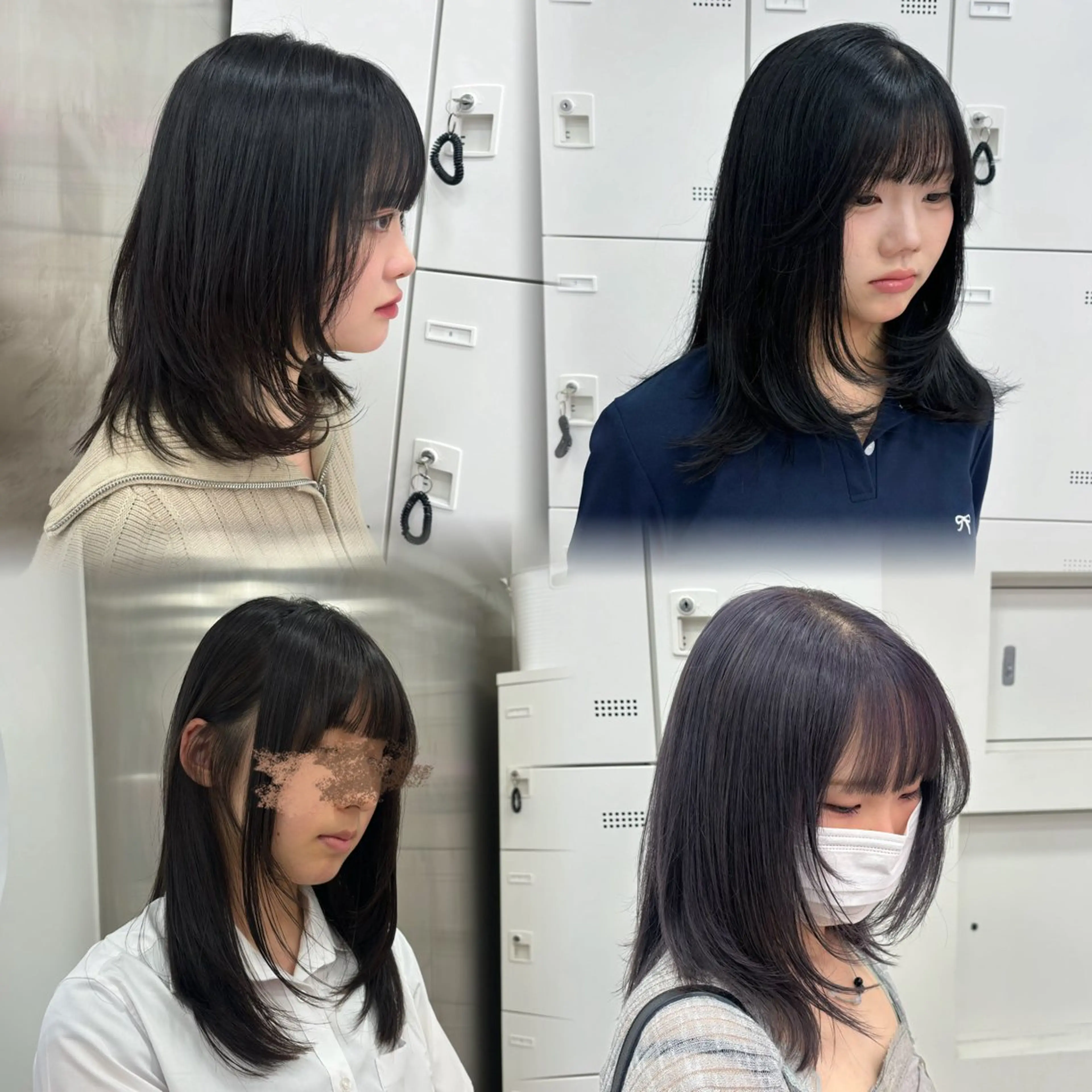 ミディアム 韓国レイヤー ハッシュカットのヘアスタイル