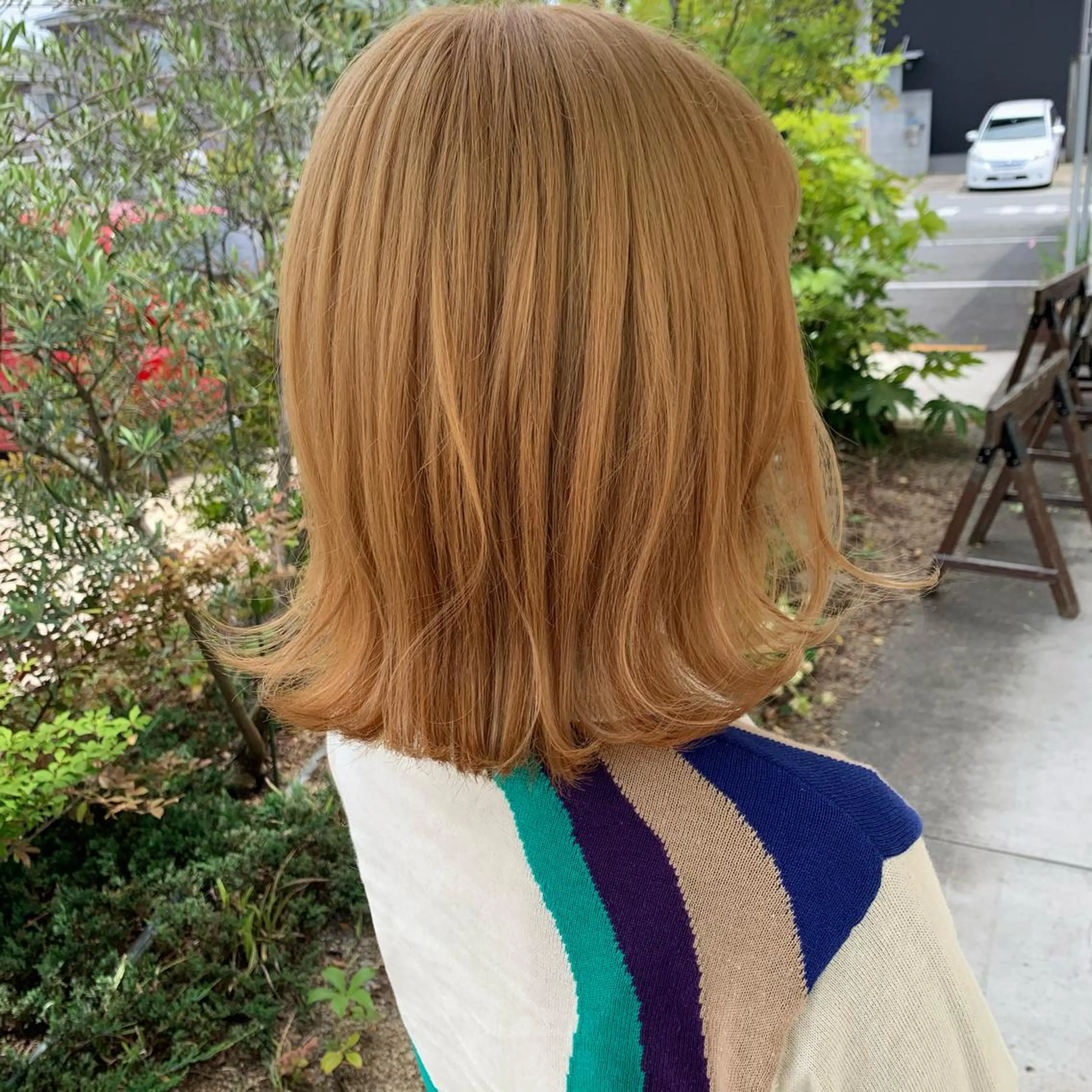 ミディアム カラー ベージュカラー ミルクティーベージュ ヘアカラー 山本 知佳のヘアスタイル
