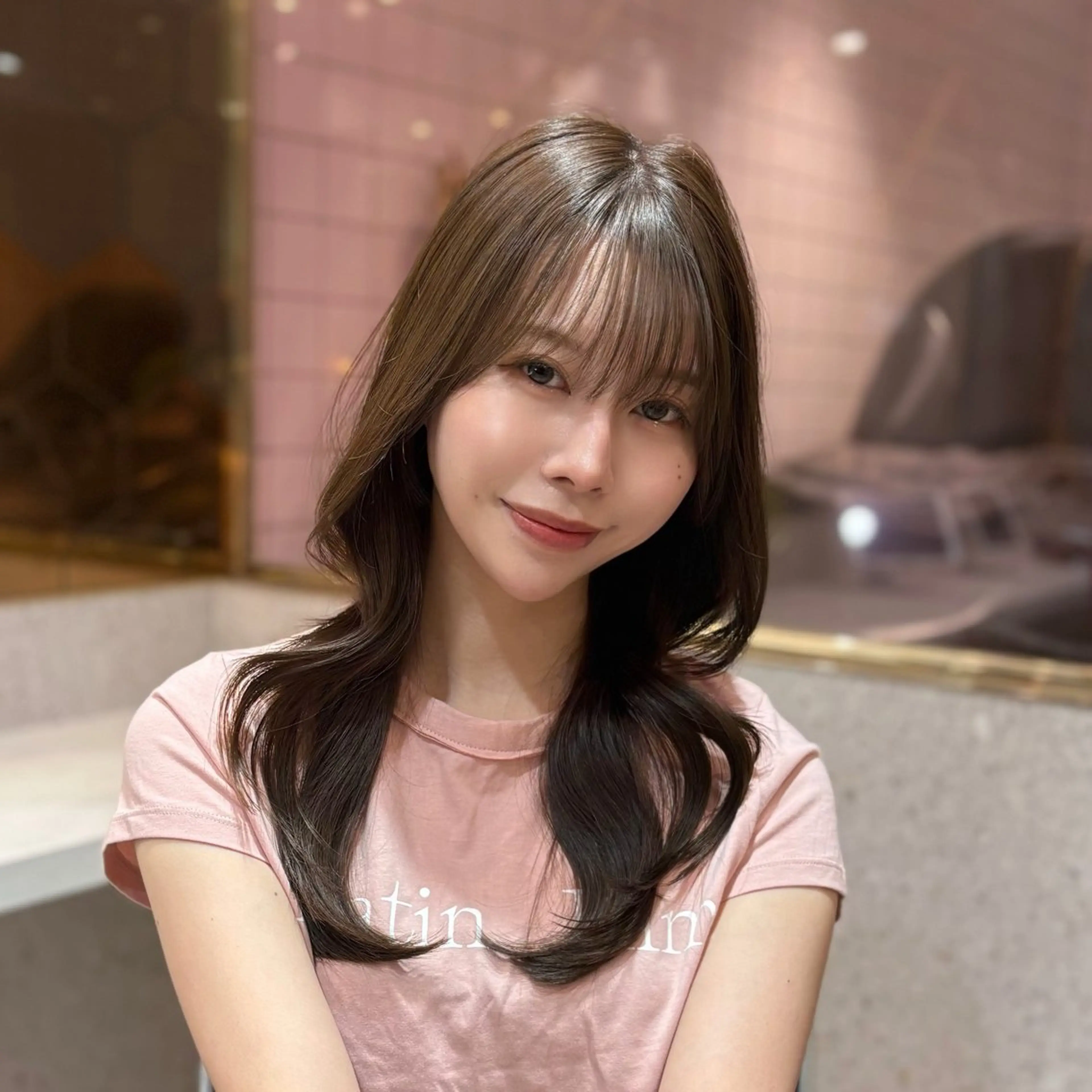ロング カラー パーマ ヘアアレンジ メンズ キッズ カット トリートメント 新宿/小顔レイヤー/ 顔まわり/西慶太朗のヘアスタイル
