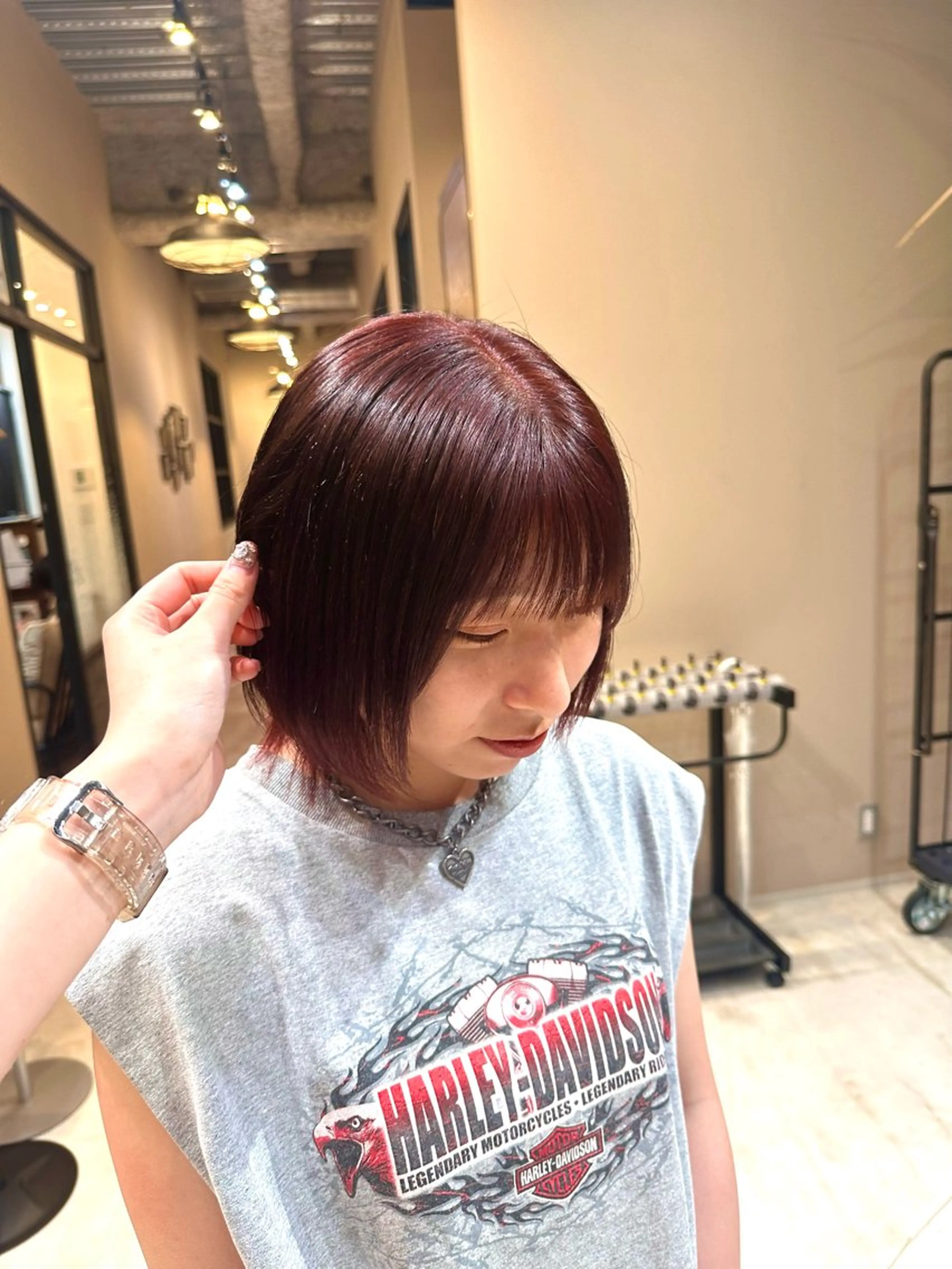 ミディアム カラー ブリーチ ブラウンカラー ブリーチなしカラー レッドカラー Sara newi 🎀透明感🎀のヘアスタイル