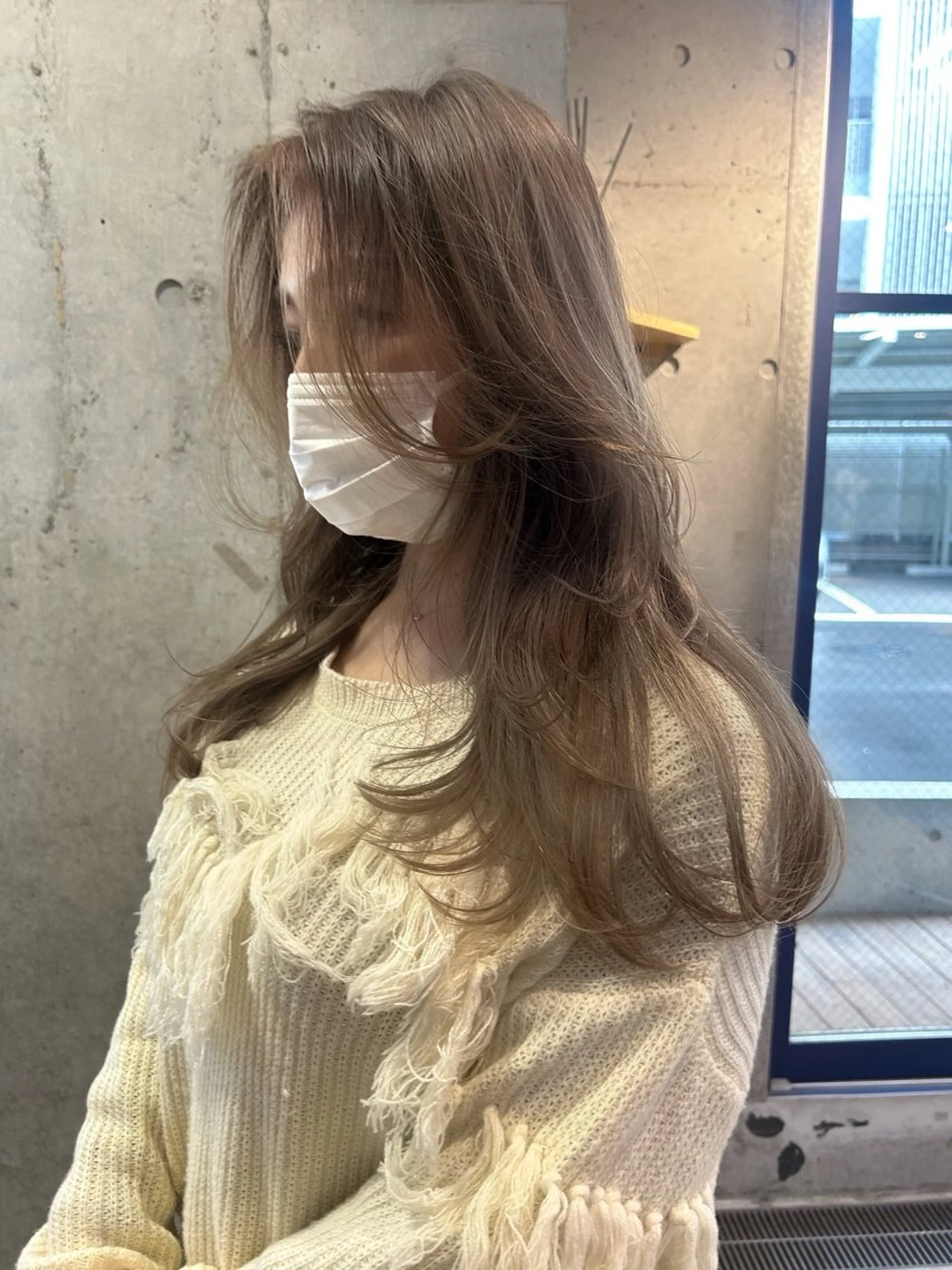 ロング カラー グレージュ ハイライトカラー ハイライト レイヤーカット RONU所属・鎌倉駅*カット/ 似合わせ/ニシハラのヘアスタイル