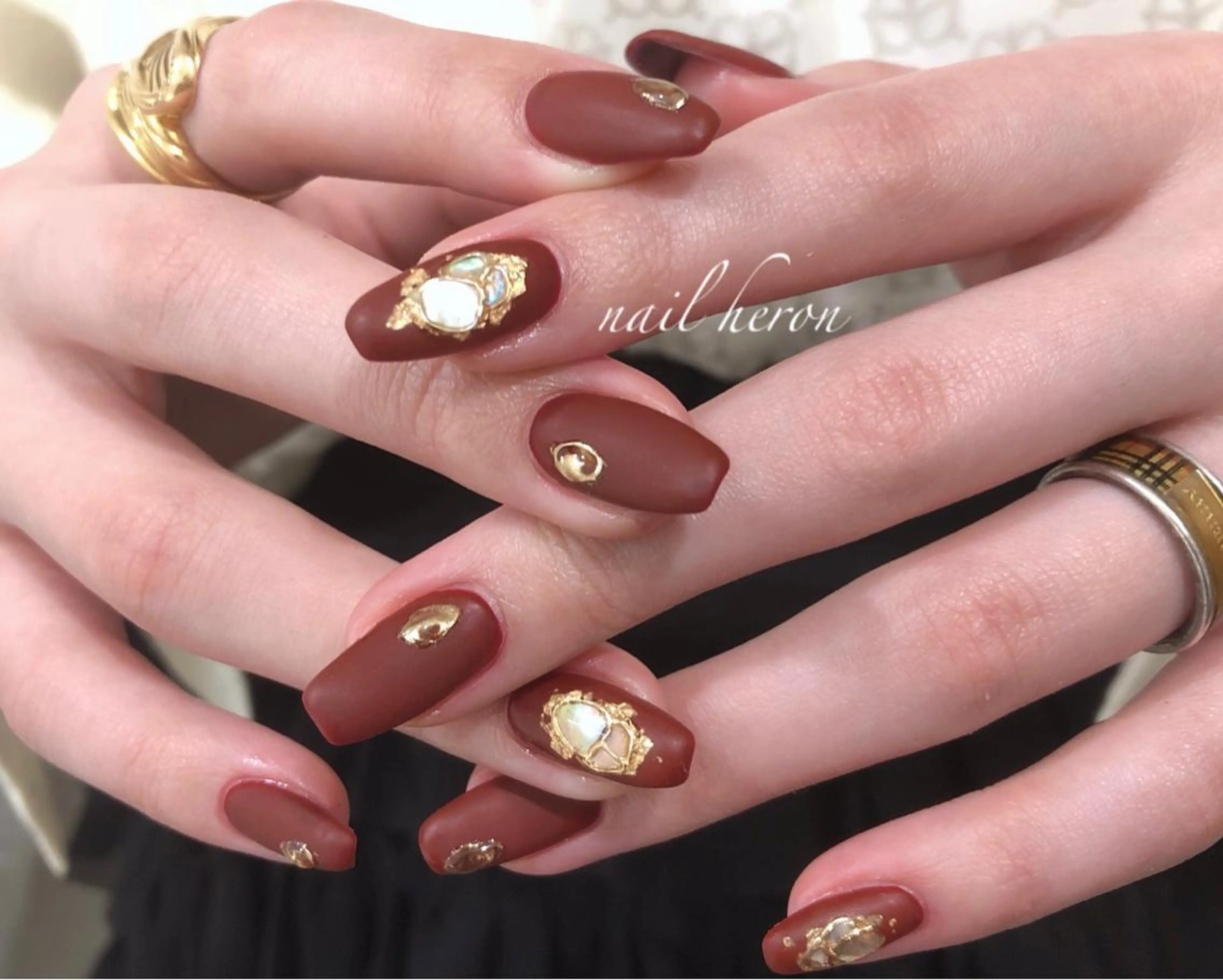 ネイル ボルドー マットネイル ハンドネイル nail heron所属・saki_ nail heronのその他イメージ