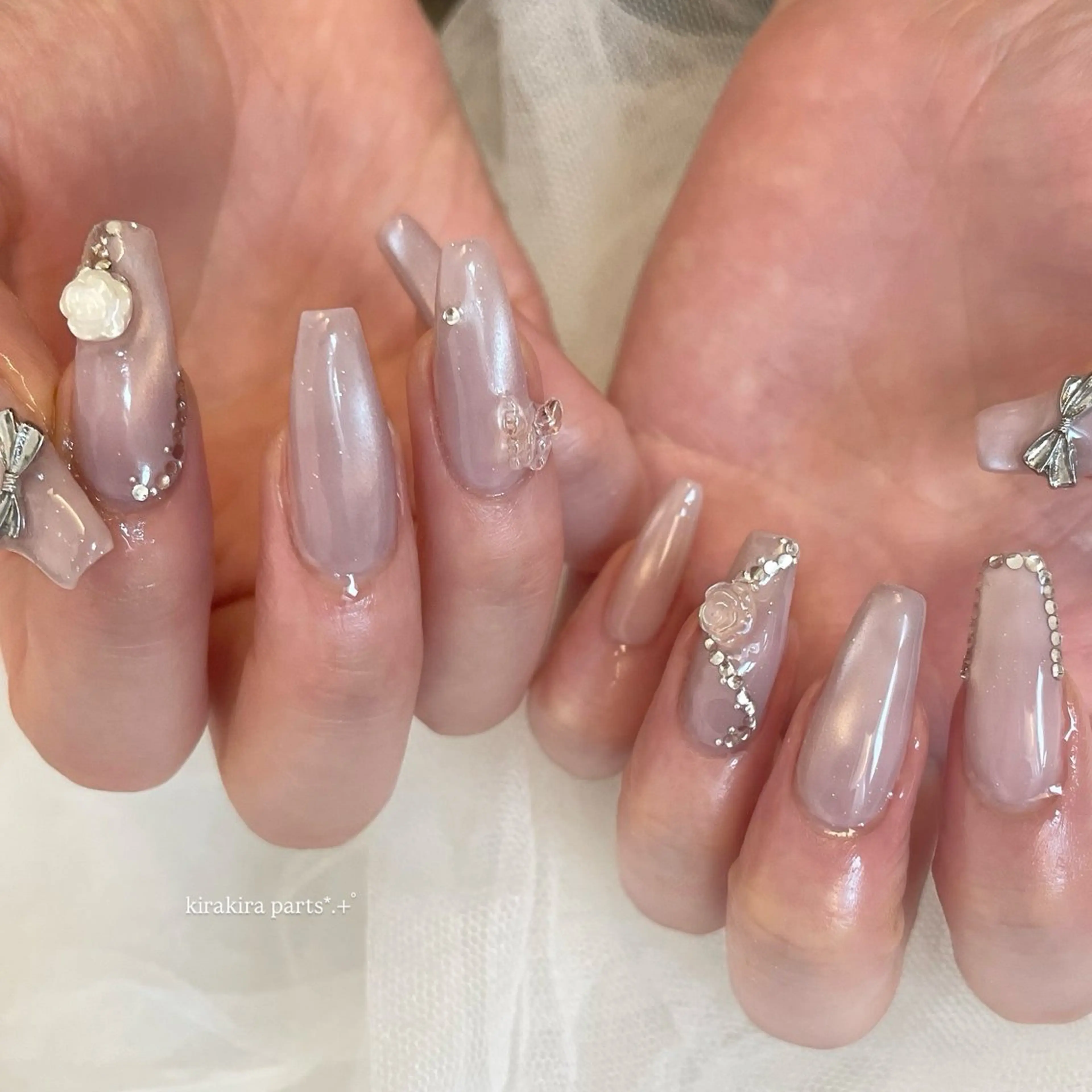 ネイル ロングネイル マグネットネイル ワンホンネイル ハンドネイル Agapi所属・Agapi💐 momoのネイルデザイン