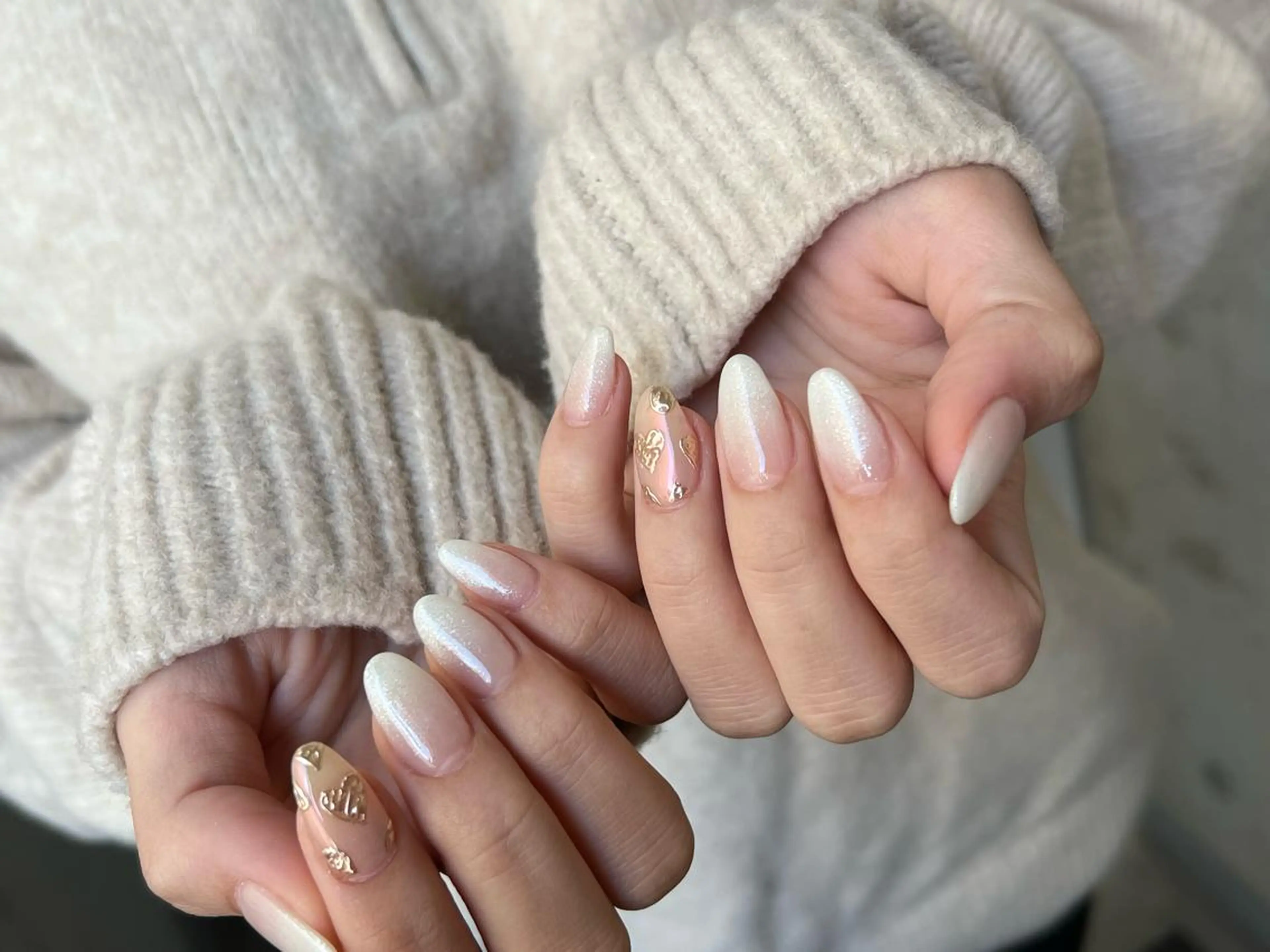 ネイル グラデーション ハート ラメ(グリッター) ラメグラデーション 持ち込み ハンドネイル ハンドケア Charme. NOBUKOのネイルデザイン
