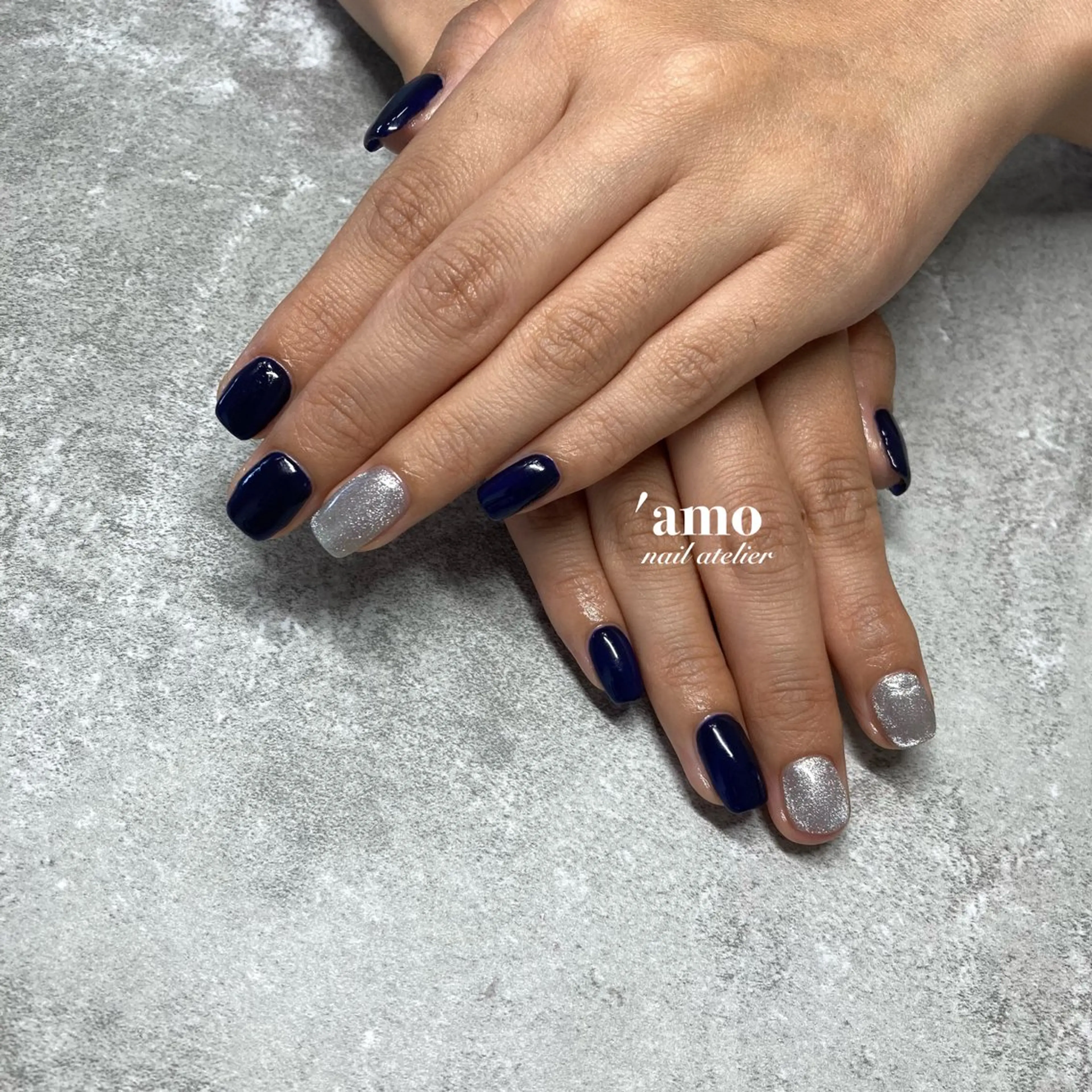 ネイル フットネイル ジェルネイル ネイビー ニュアンスネイル パラジェル 'amo nail atelierのエステ・リラクイメージ