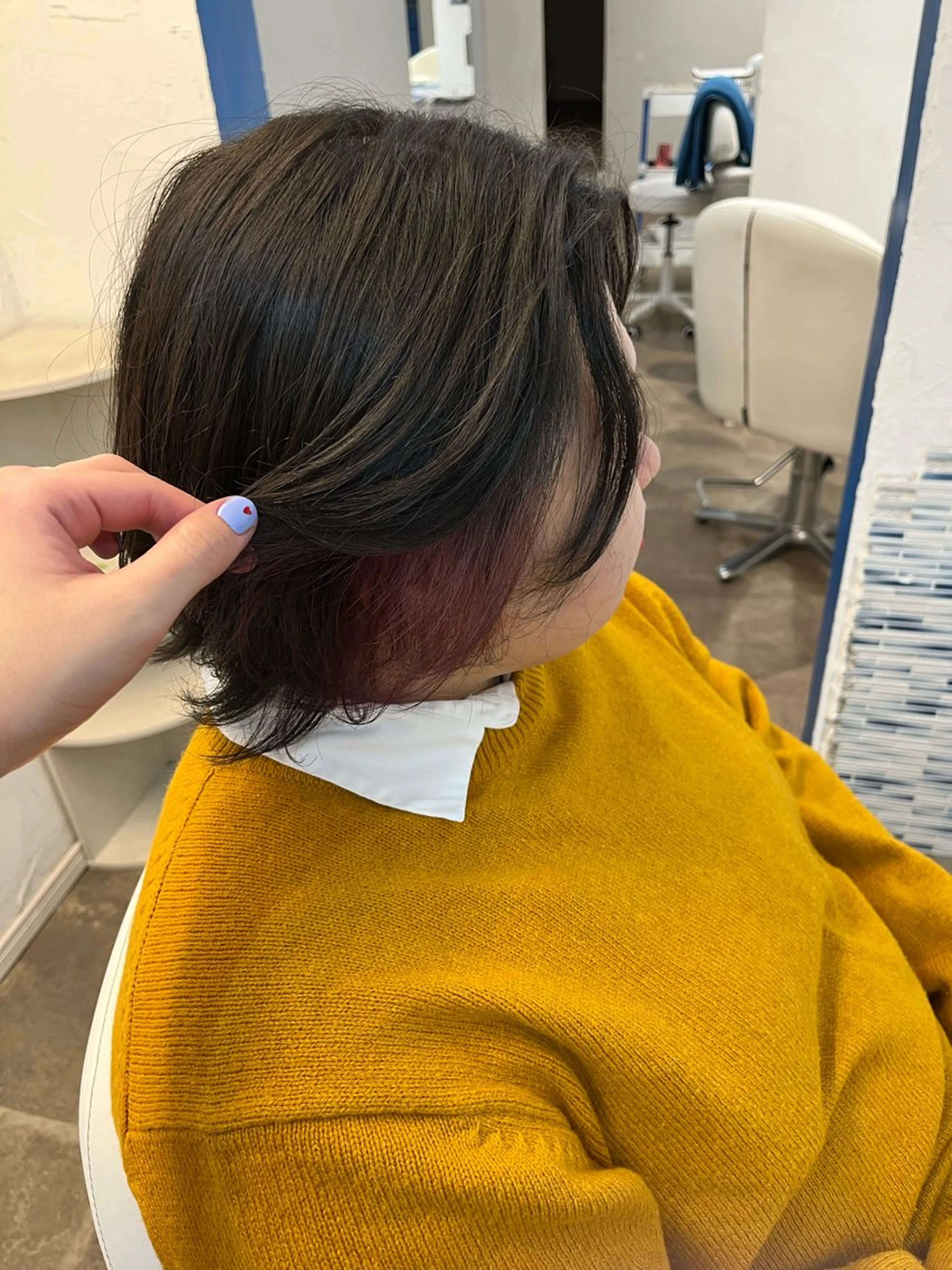 ショート カラー イヤリングカラー ピンクカラー オダセイナ /石橋阪大前のヘアスタイル