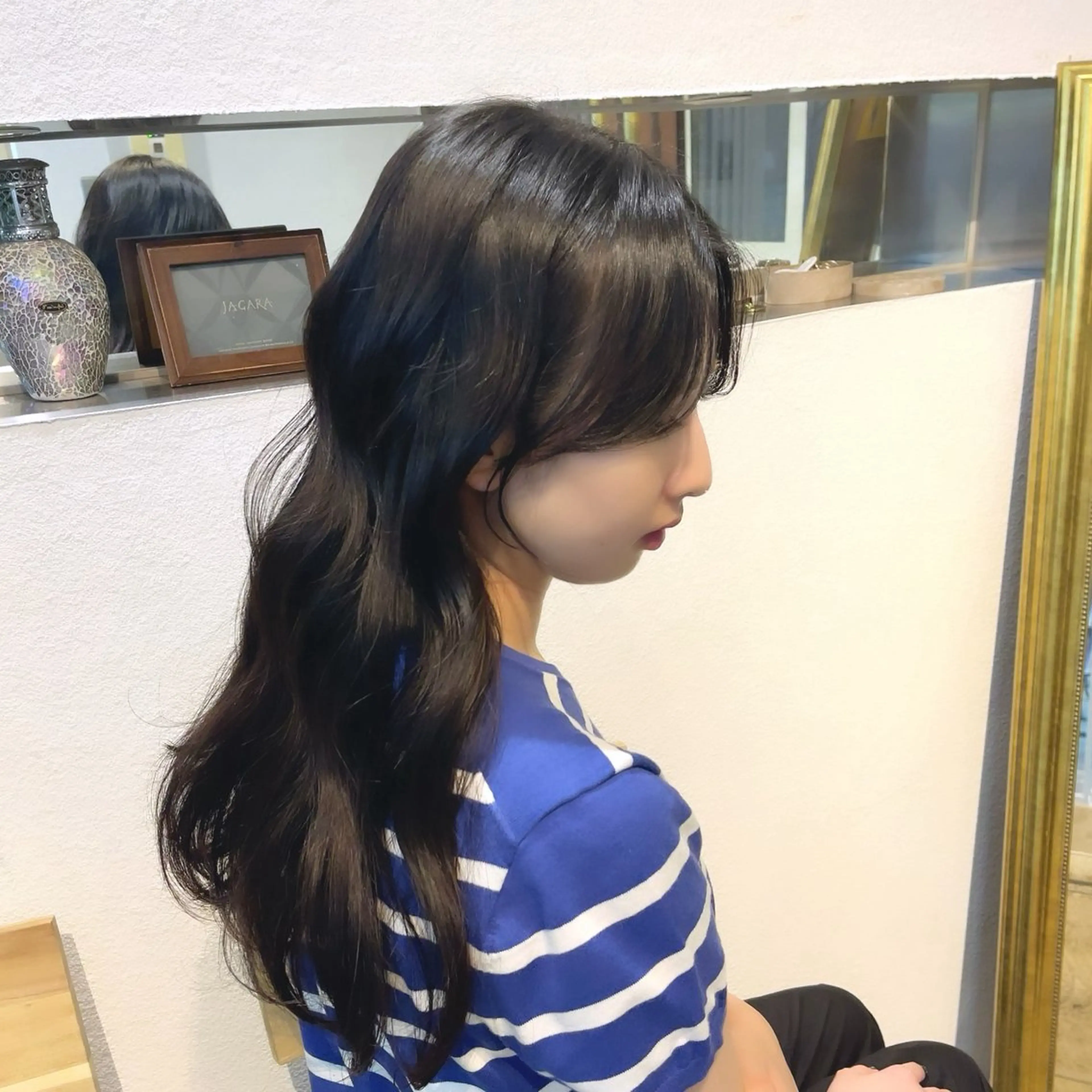 ロング 顔周りカット 韓国風ヘア suzuka/透明感 カラー 美髪縮毛矯正のヘアスタイル