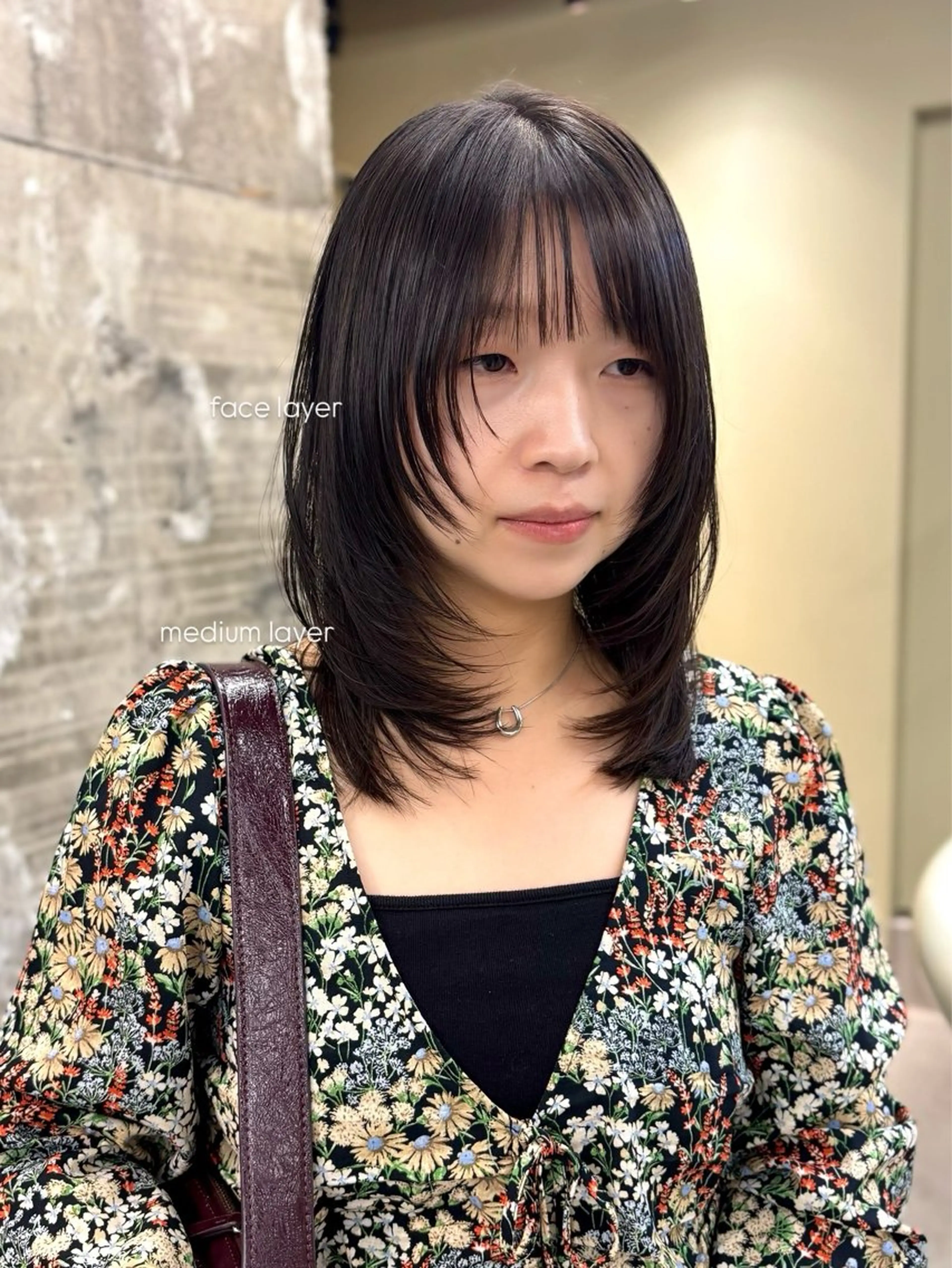 セミロング 顔周りカット レイヤーカット カット トリートメント BELLA/天王寺/ 似合わせ/木浦心のヘアスタイル