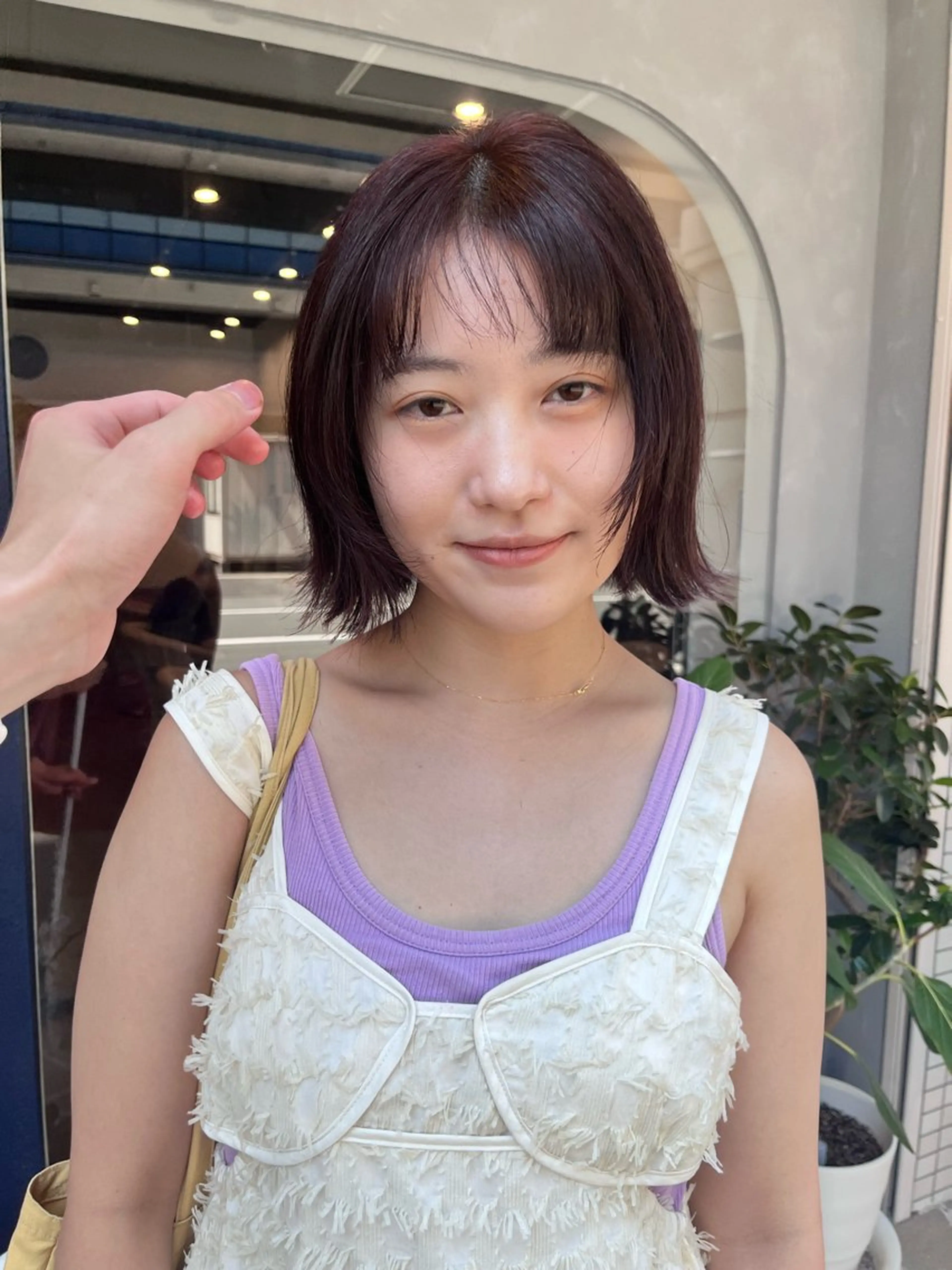 ミディアム カラー ボブレイヤー ブラウンカラー オレンジ オレンジブラウン ボブ カット ヘアカラー dogstar小林諒 レイヤー/ブリーチのヘアスタイル