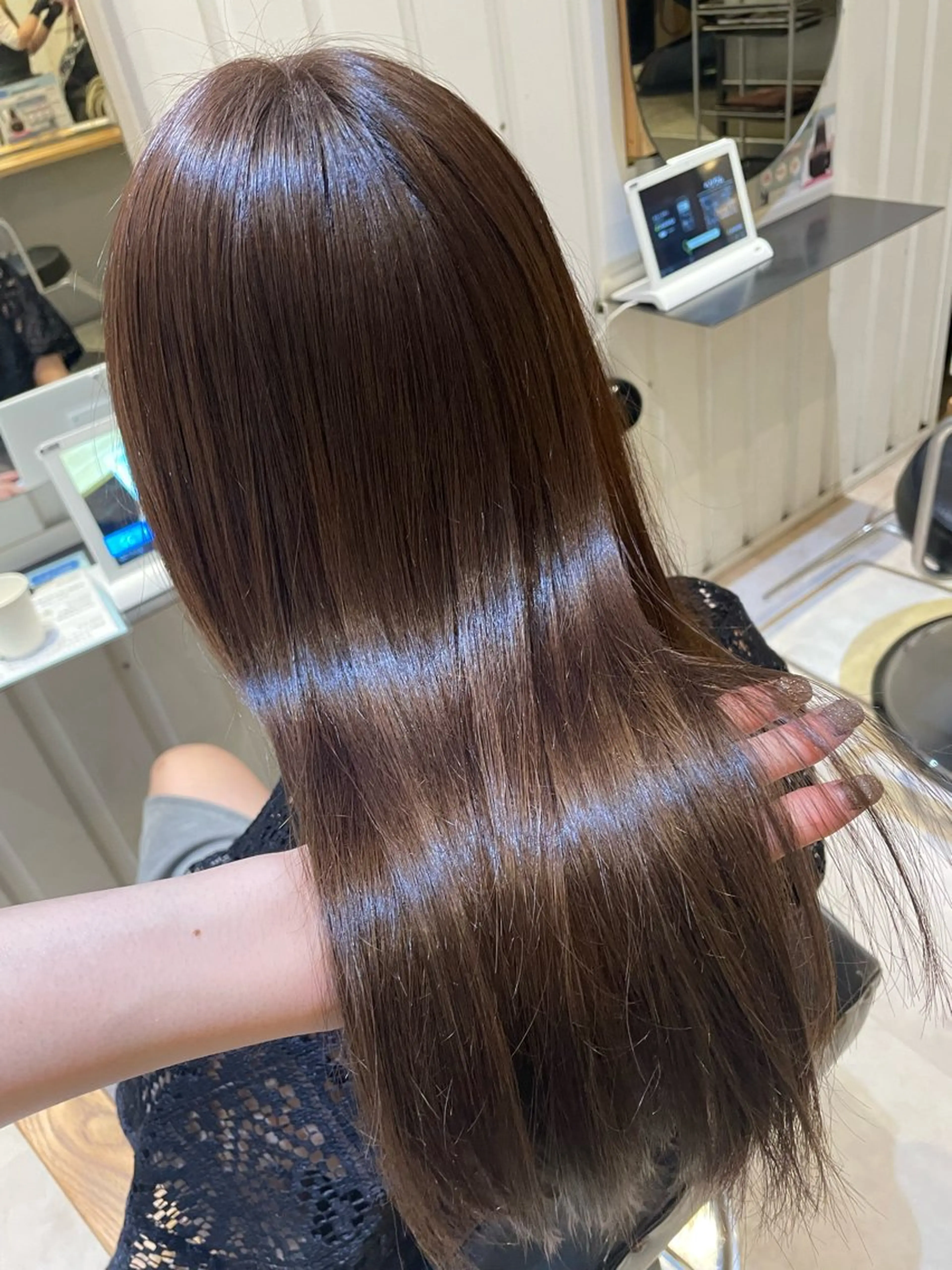 ロング カラー ブラウンカラー 透明感カラー ココアブラウン カット ヘアカラー トリートメント 🌻夏色カラー yuzu🌻のヘアスタイル