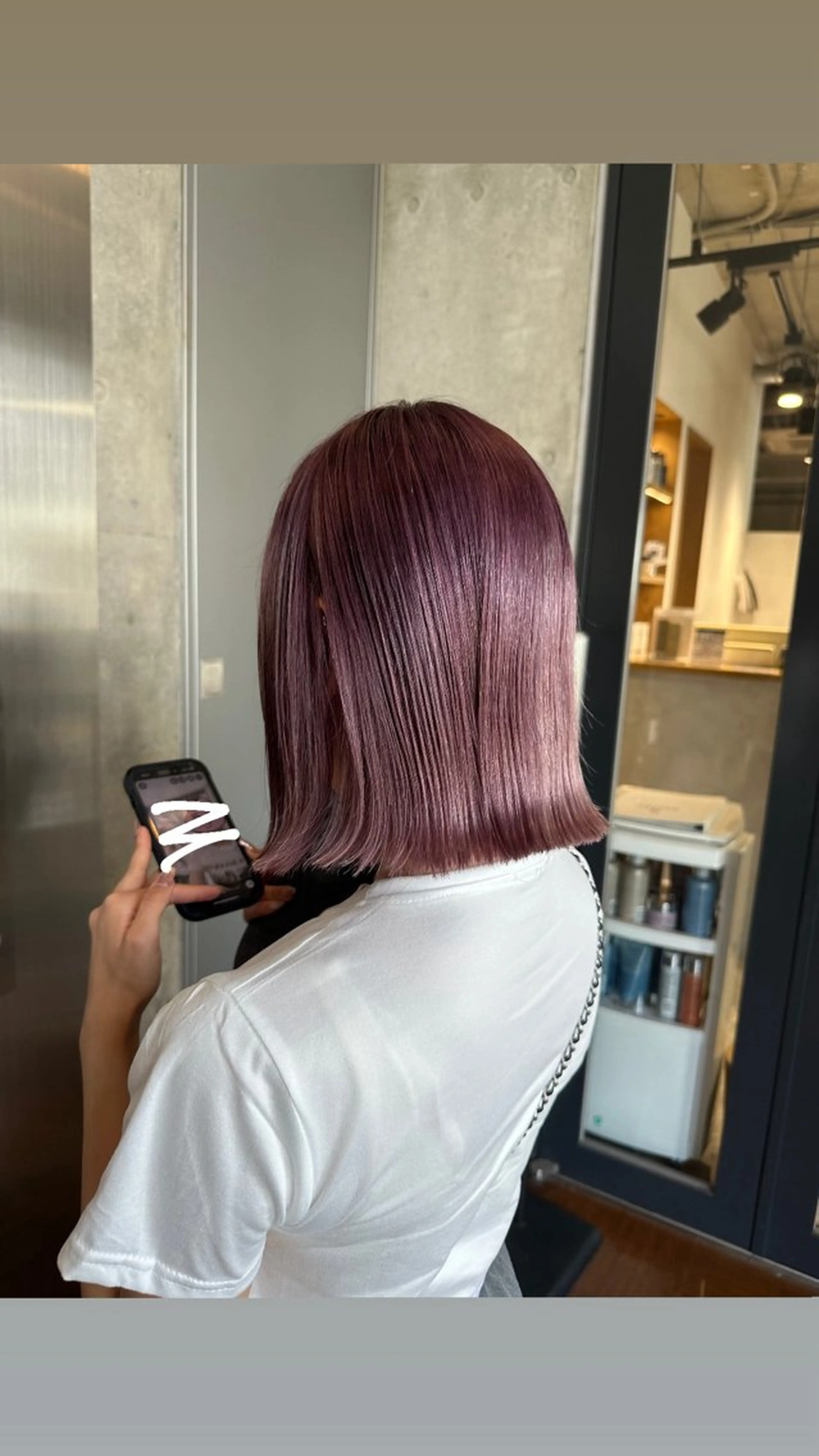 ミディアム ヘアカラー ︎🤍W color MIYU‎🤍のヘアスタイル