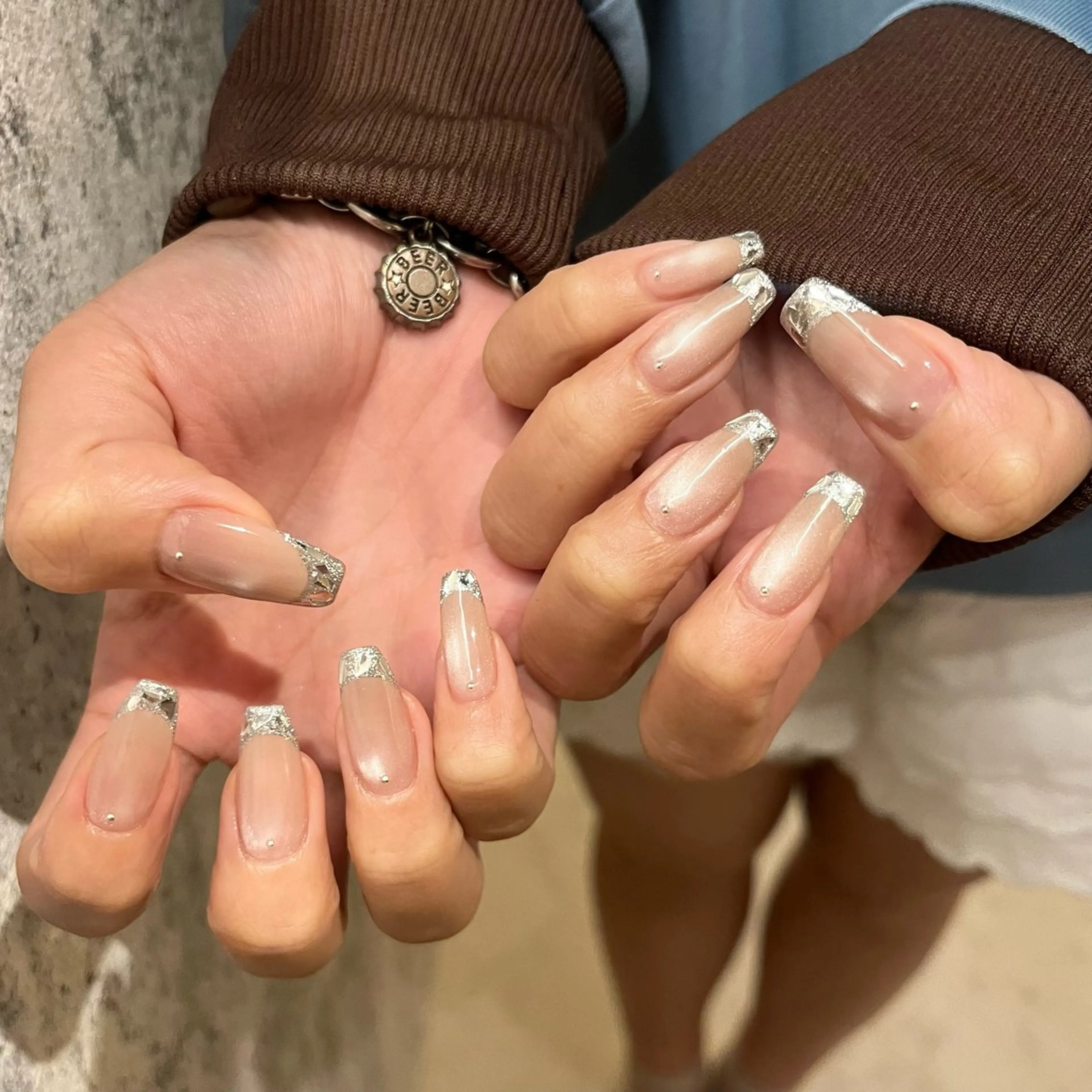 ネイル アートネイル フレンチネイル ガラスフレンチ MORE-NAIL所属・Miki. MORE -NAILのネイルデザイン