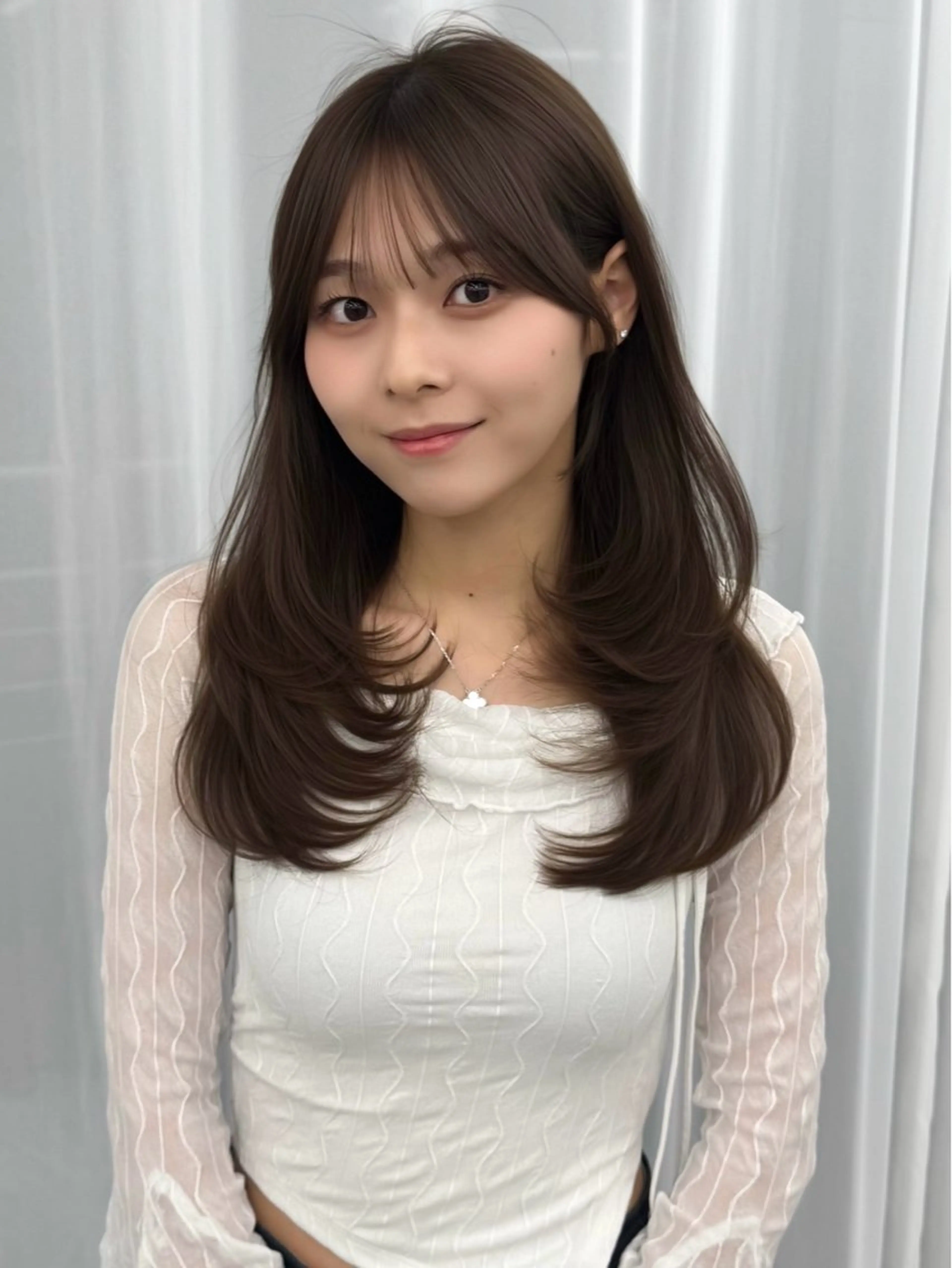 ミディアム カラー ヘアアレンジ カット ヘアカラー トリートメント 最小顔周り&レイヤー 特化/池袋/kokiのヘアスタイル