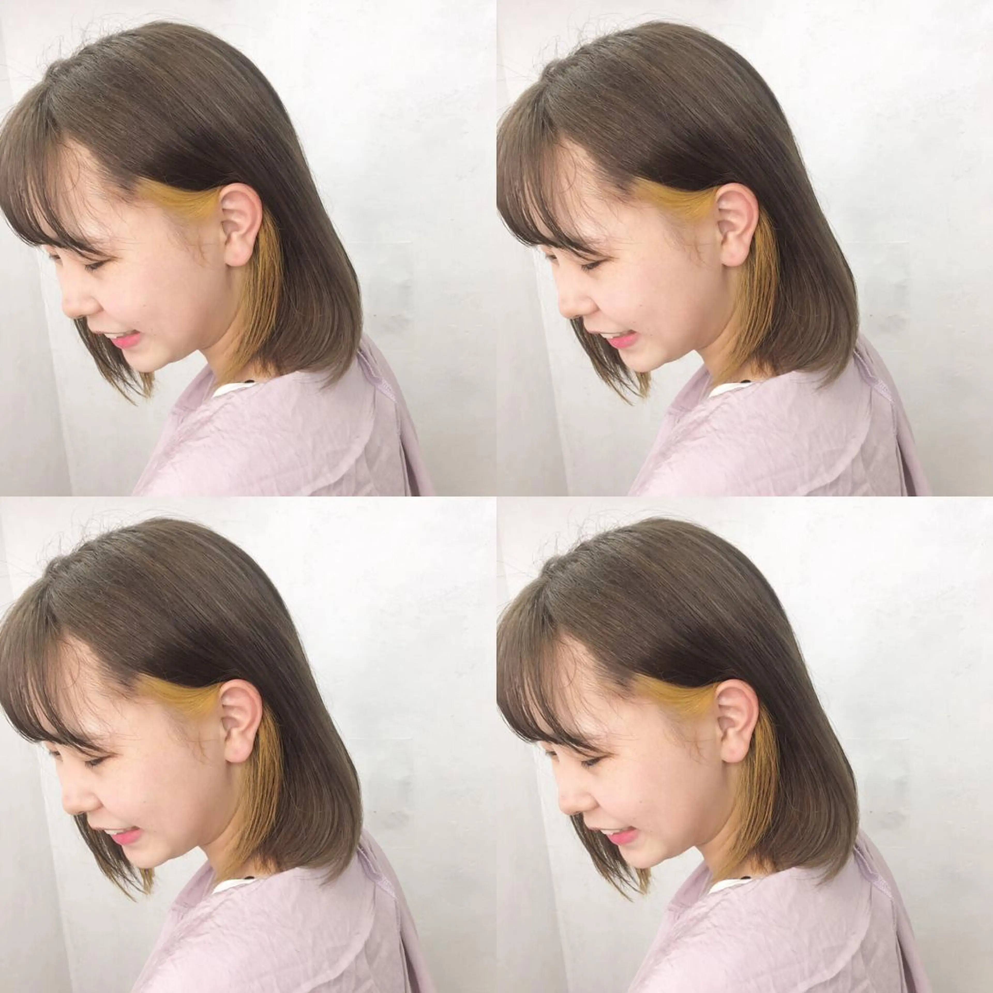 ミディアム まお♡レイヤーカット 耳ツボジュエリーのヘアスタイル