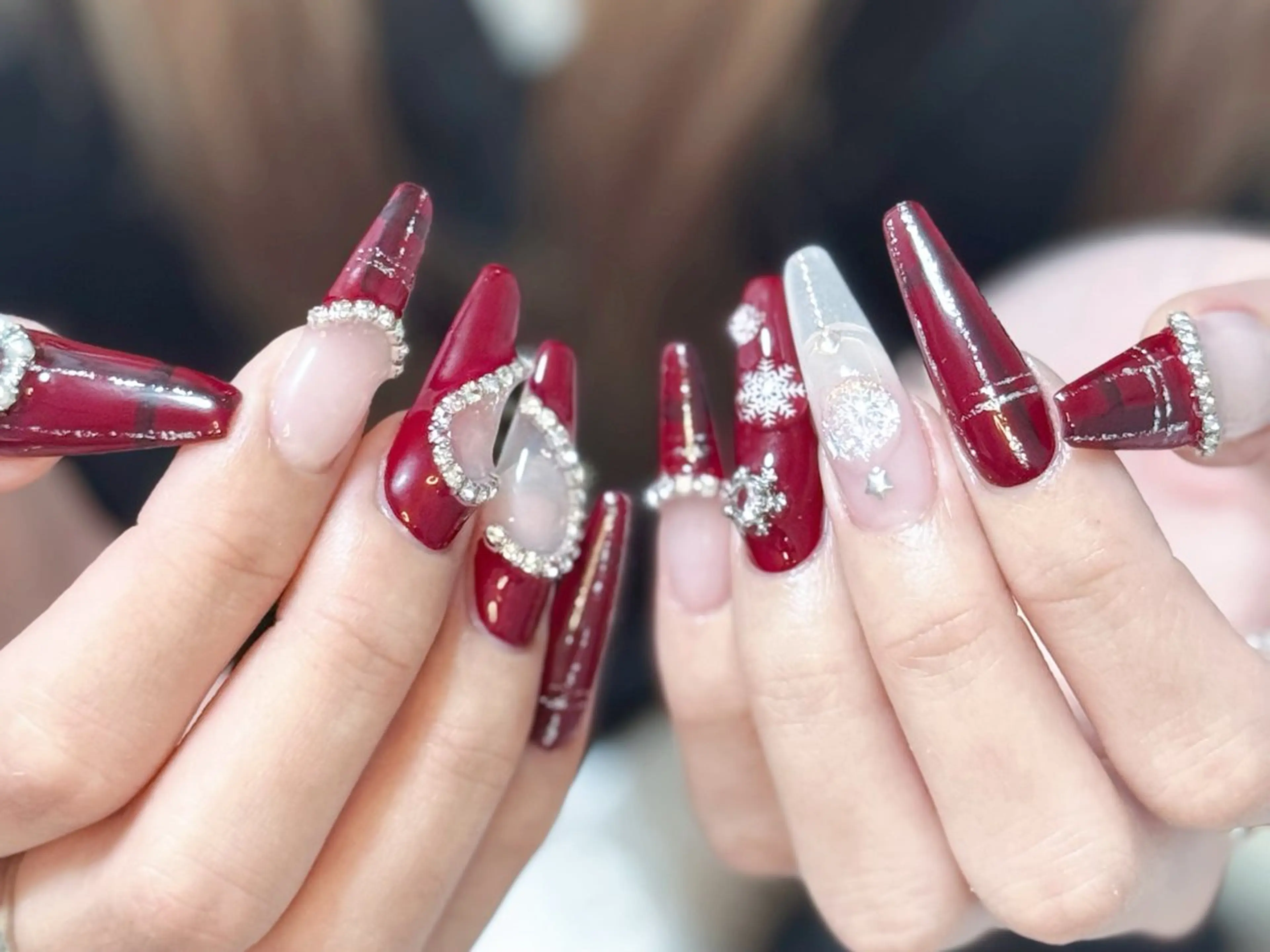 ネイル アートネイル オーロラネイル チークネイル フレンチネイル ガラスフレンチ ハンドネイル 🎀🎀YooLi Nail Salonのネイルデザイン