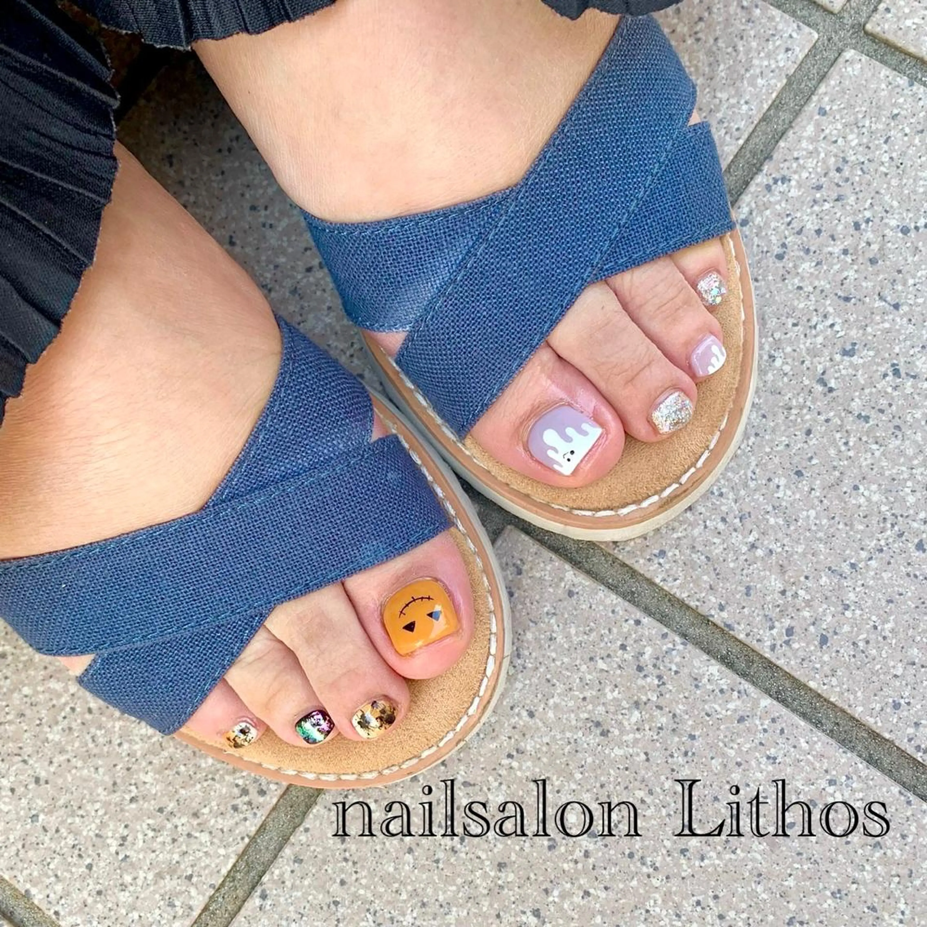 ネイル アートネイル フットネイル ジェルネイル ハロウィン 韓国ネイル フットネイル nailsalon Lithos所属・nailsalon Recontreのネイルデザイン