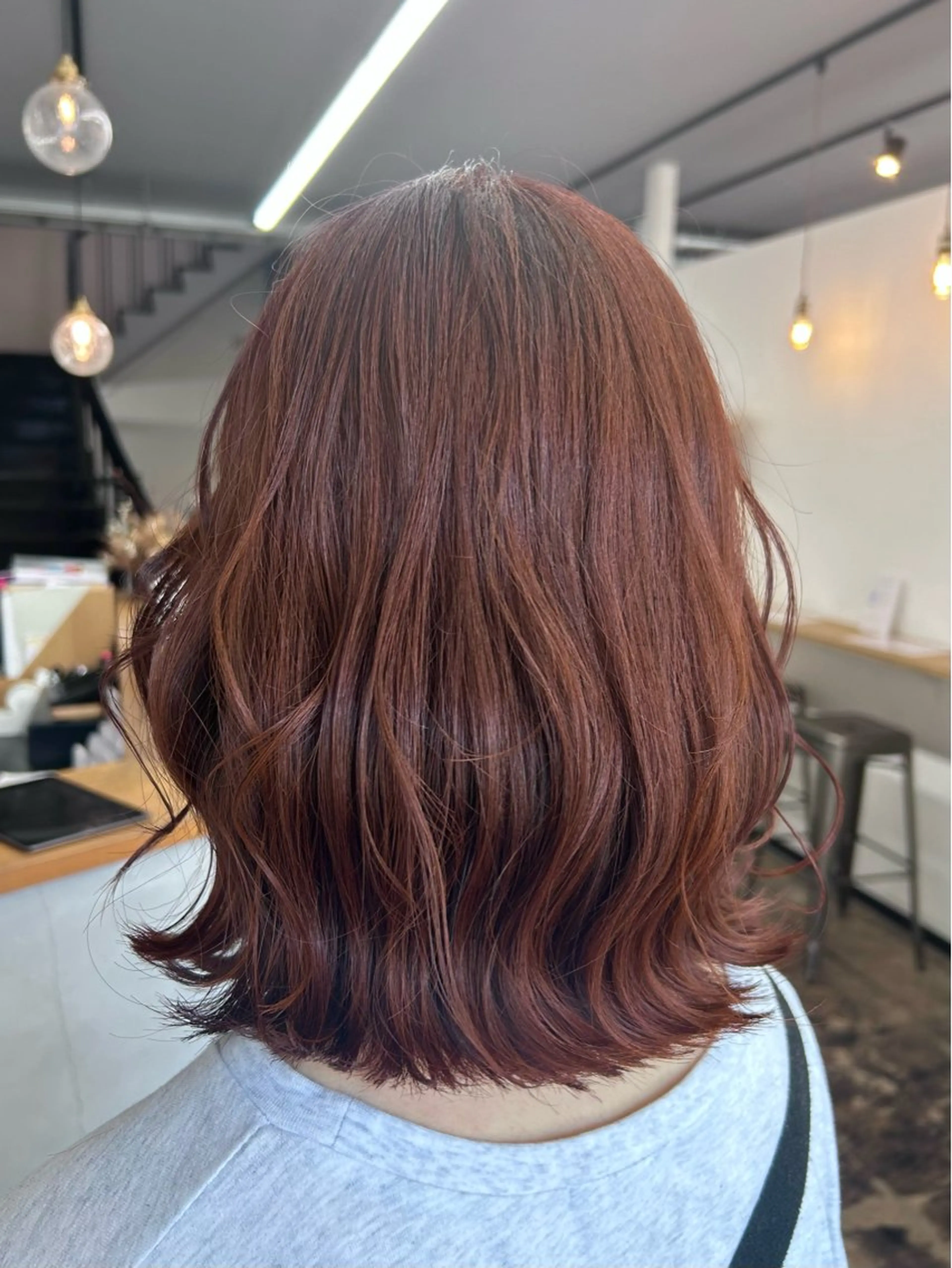 ミディアム カラー オレンジ ヘアカラー トリートメント sol. ayakaのヘアスタイル