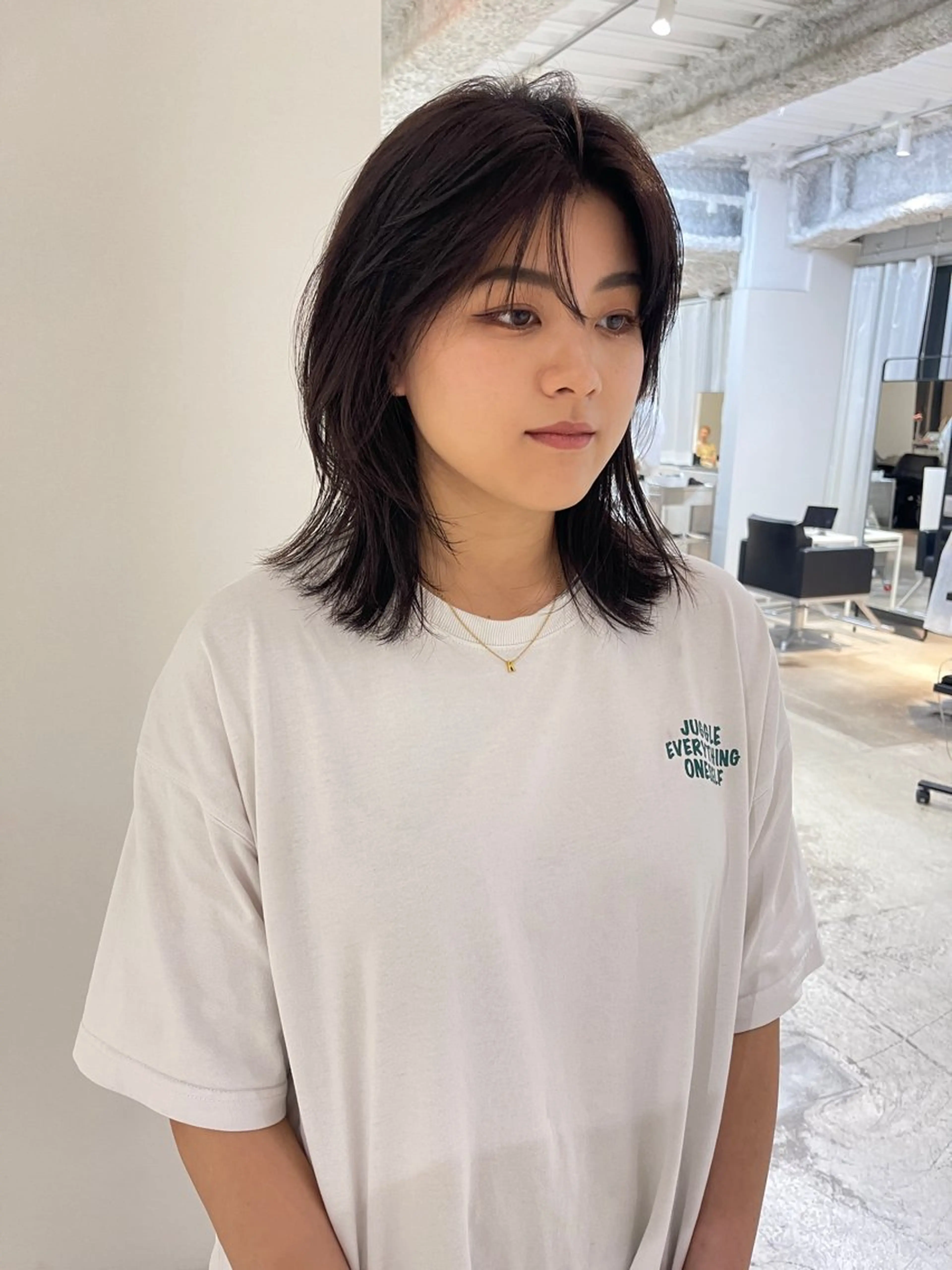ミディアム カット パーマ oma　袮次金 鈴香のヘアスタイル