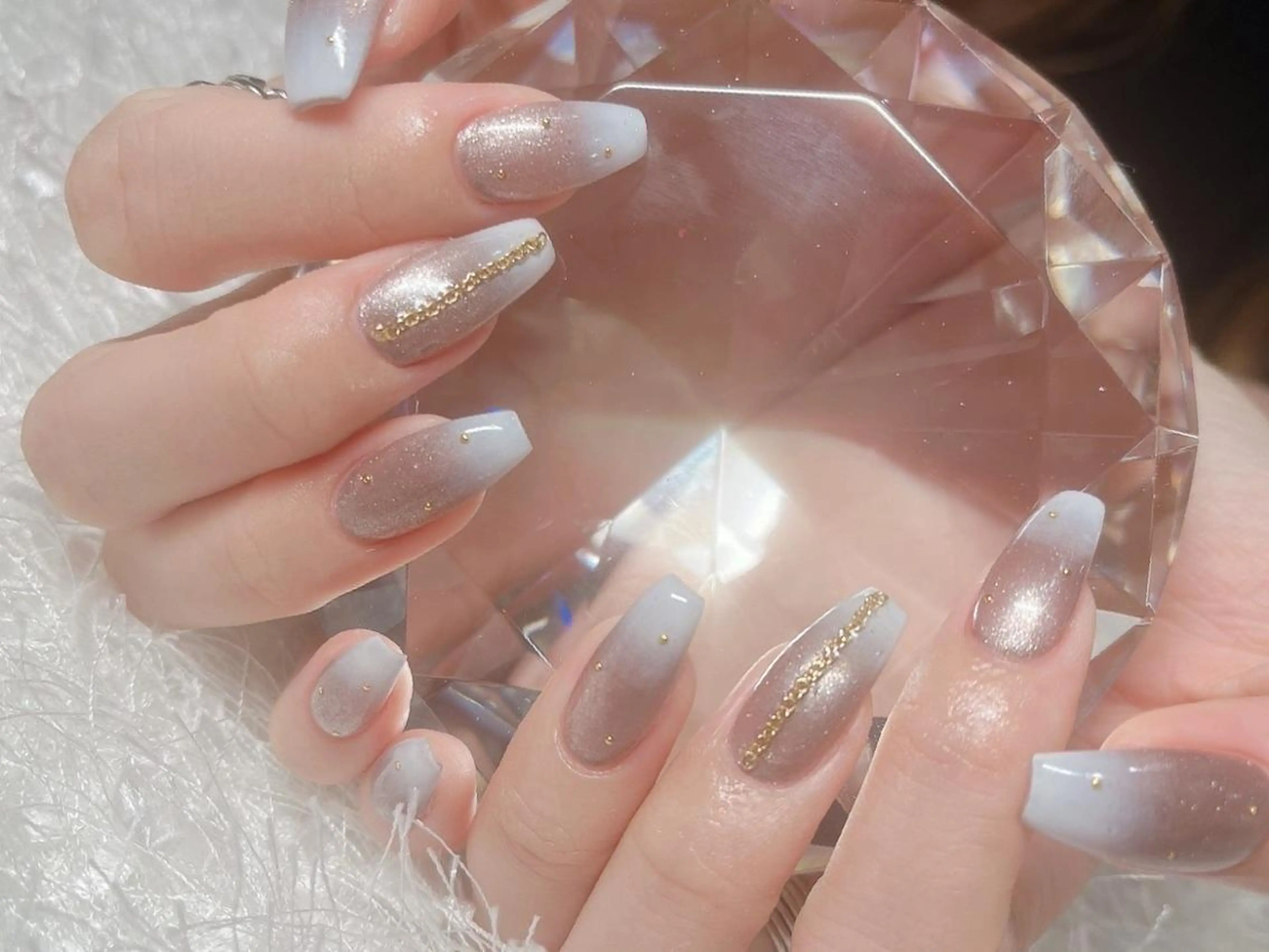 ネイル 長さ出し ジェルネイル グラデーション 韓国ネイル マグネットネイル ハンドネイル Nail&eye Belire 新宿のネイルデザイン