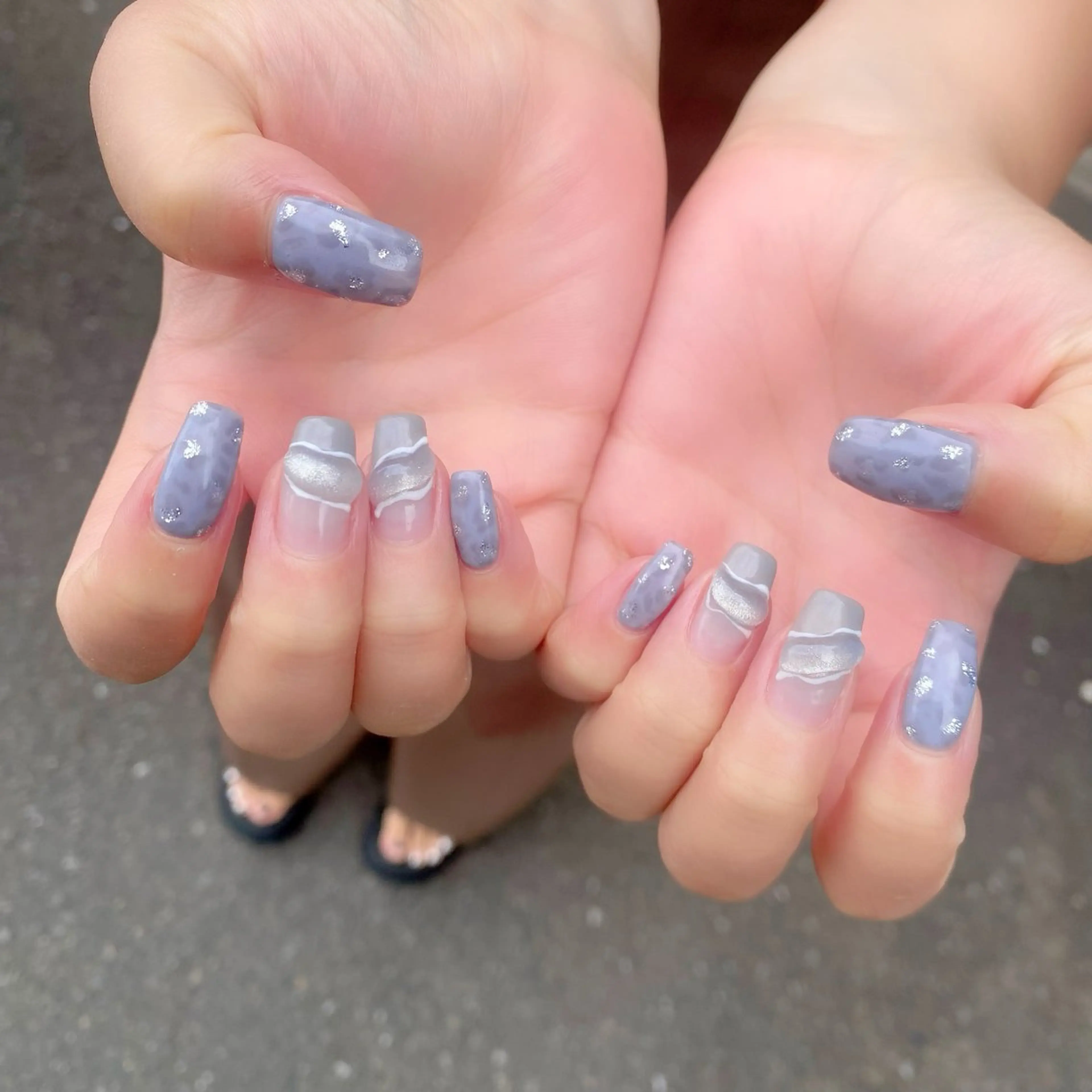 ネイル アニマル柄 ミラーネイル ぷっくりネイル Salon Ｋのネイルデザイン