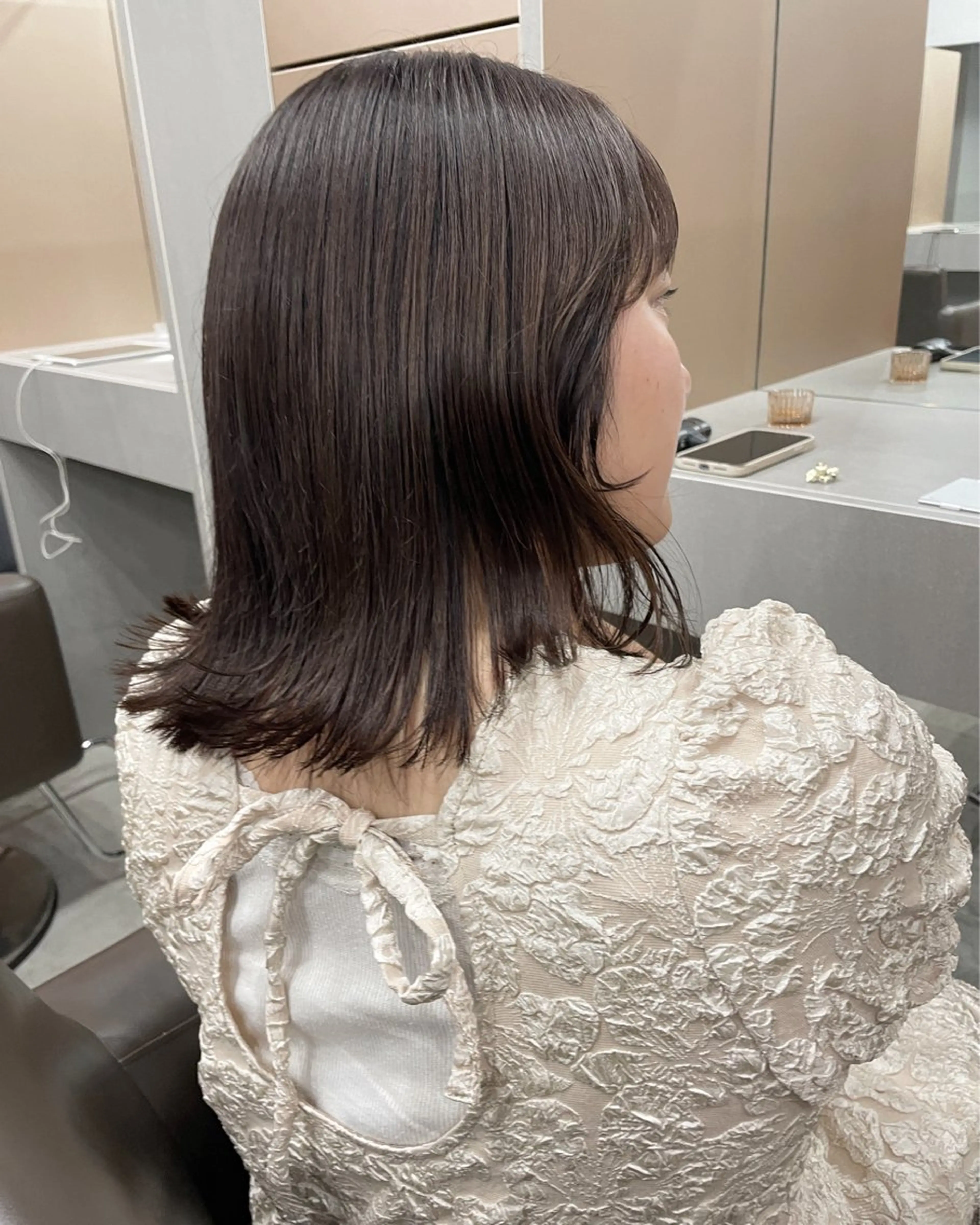 ミディアム カラー カット ヘアカラー トリートメント 表参道/髪質改善・ 透明感 colorのヘアスタイル