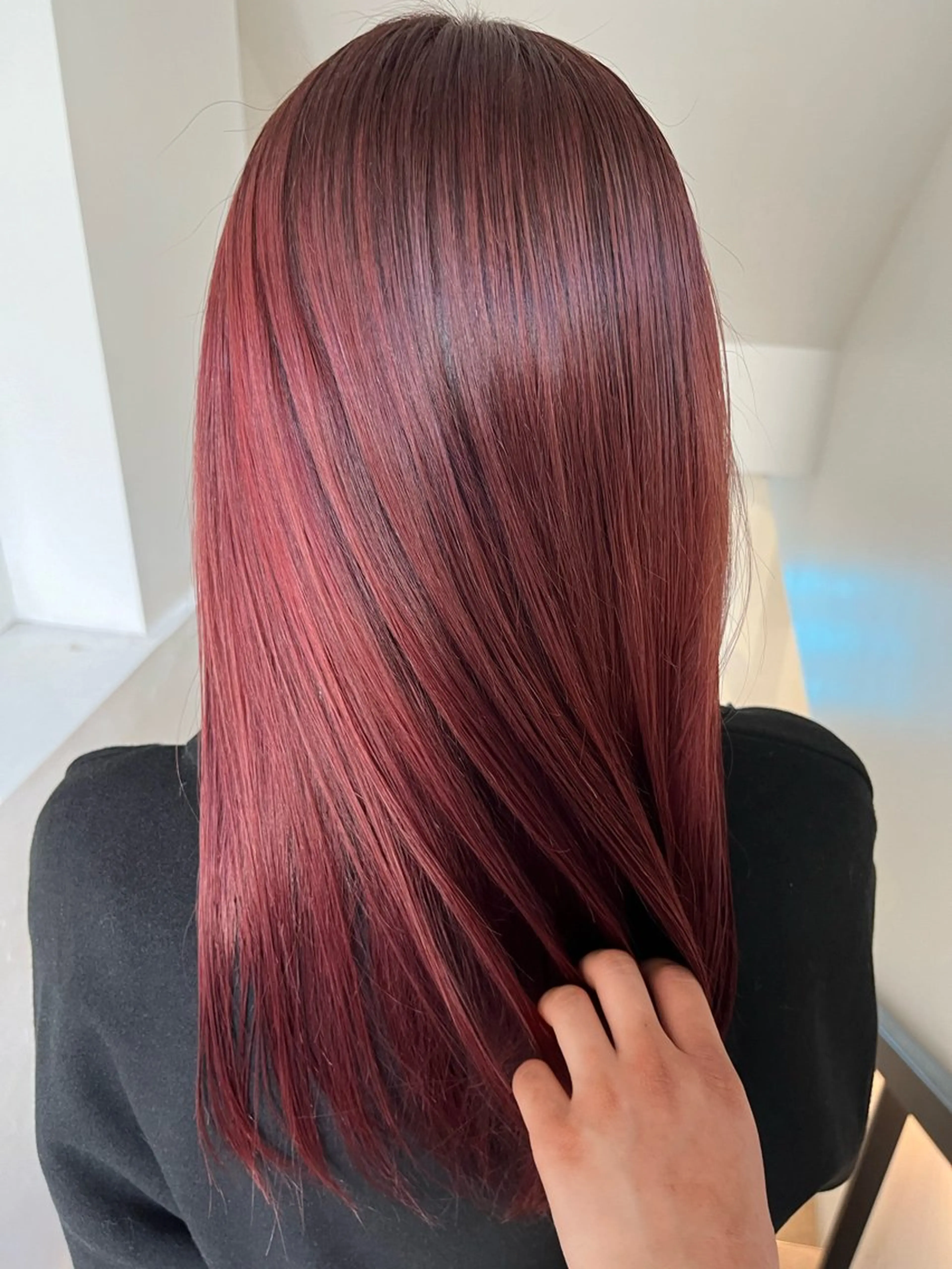セミロング カラー ブリーチ ブリーチなしカラー レッドカラー ヘアカラー 吉祥寺/個性派/ kazuha🩰のヘアスタイル