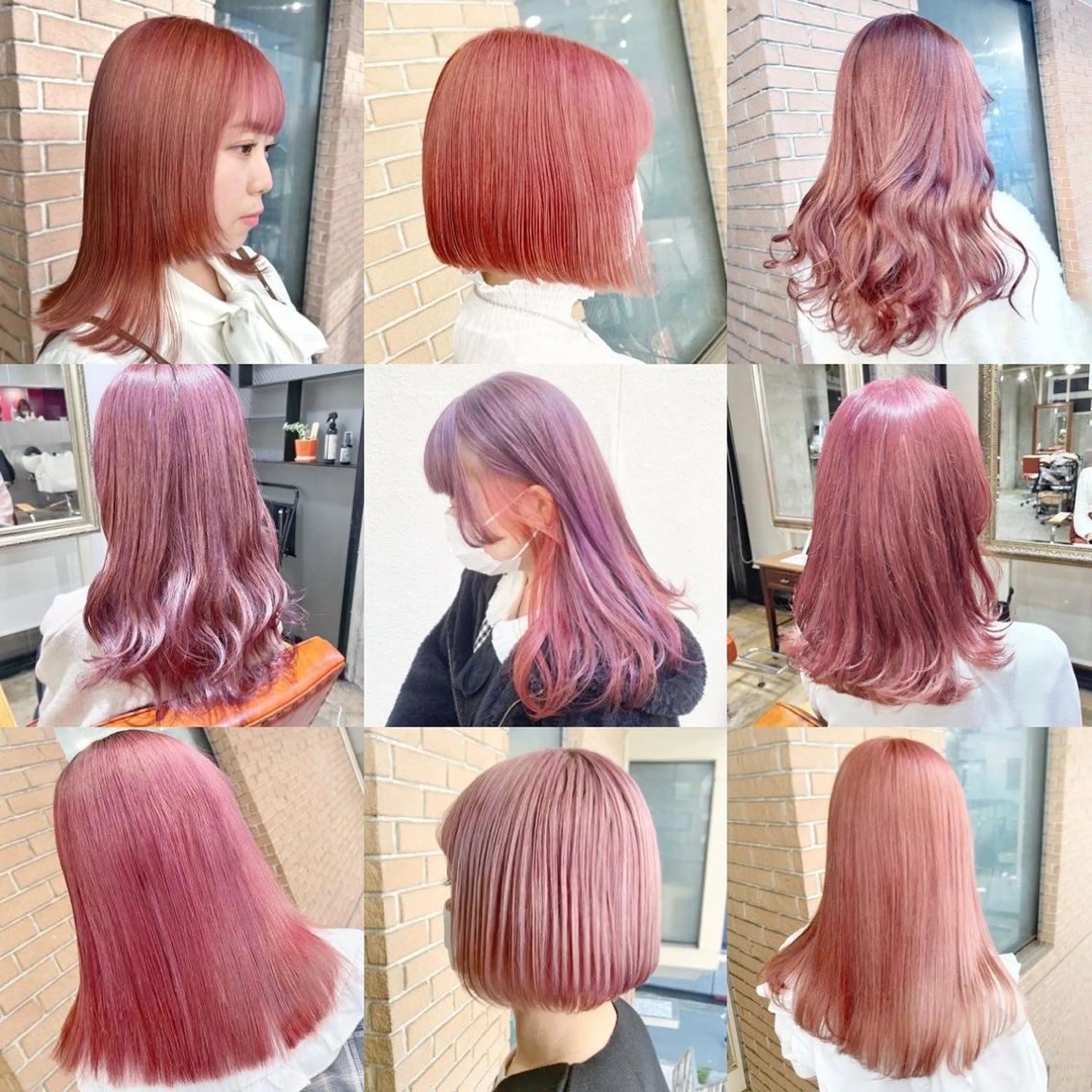 セミロング カラー ヘアアレンジ ブリーチ ヘアカラー ピンクカラー🩷 ヘアセットＮＯ.1のヘアスタイル