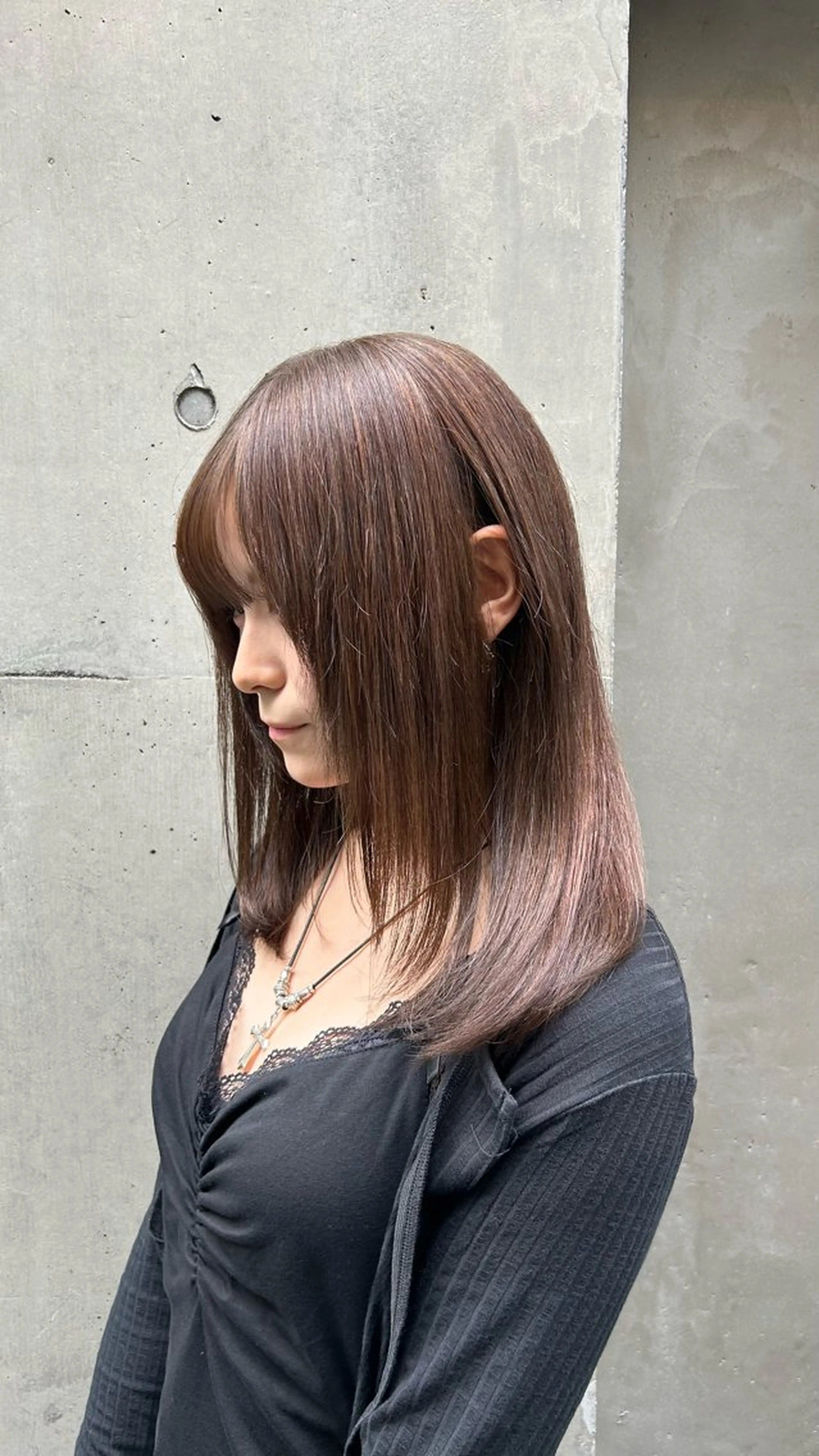 ミディアム アッシュ アッシュグレー ヘアカラー トリートメント 透明感グレージュ 田島晃汰のヘアスタイル