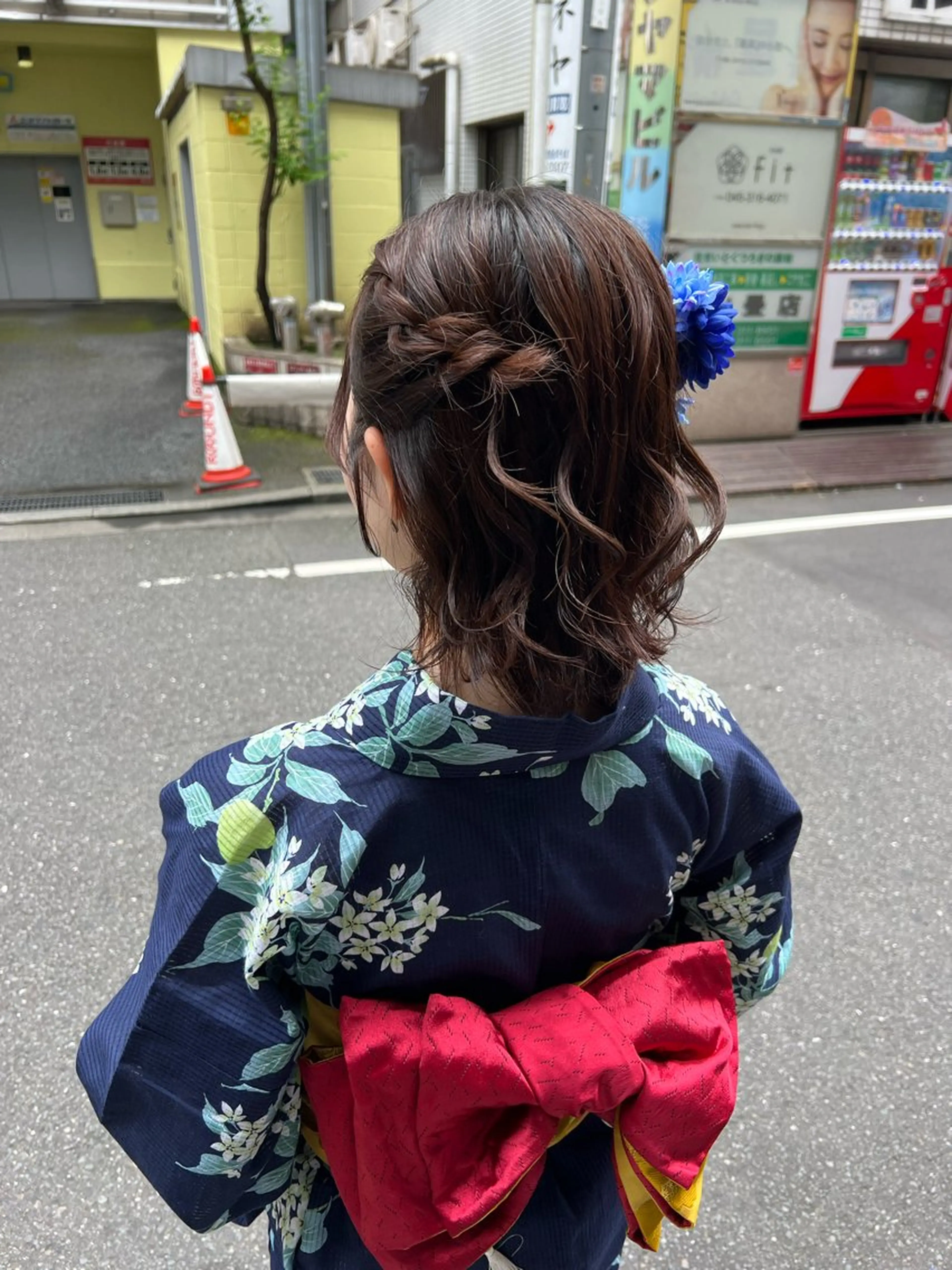 ミディアム ヘアアレンジ 浴衣 SALOWIN川崎WEST店所属・🌷川崎/アレンジ/ 暖色ボブ/コトネ🌷のヘアスタイル