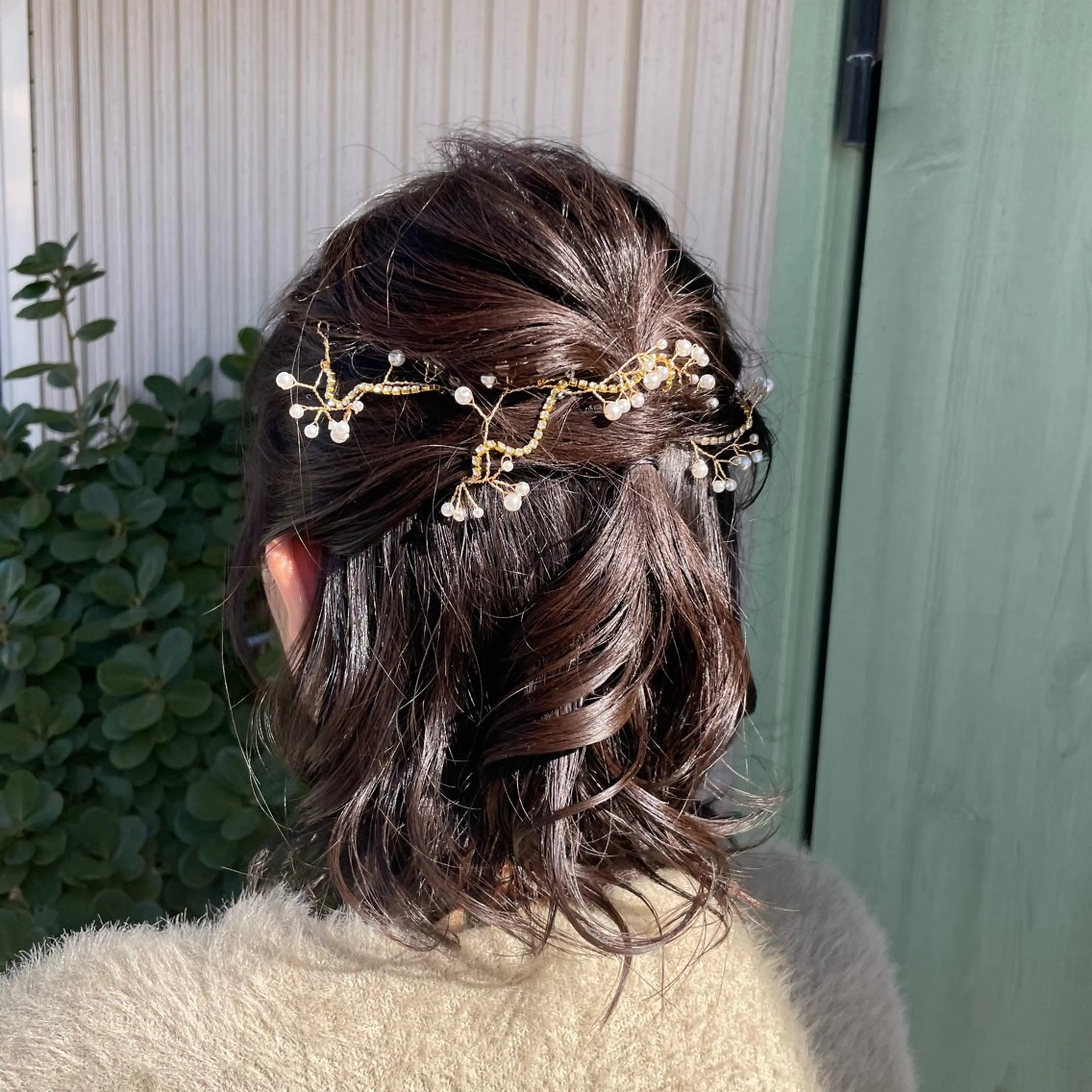 ミディアム ヘアアレンジ ハーフアップ 結婚式・ブライダル Hair Lex Alii所属・大谷 若葉のヘアスタイル