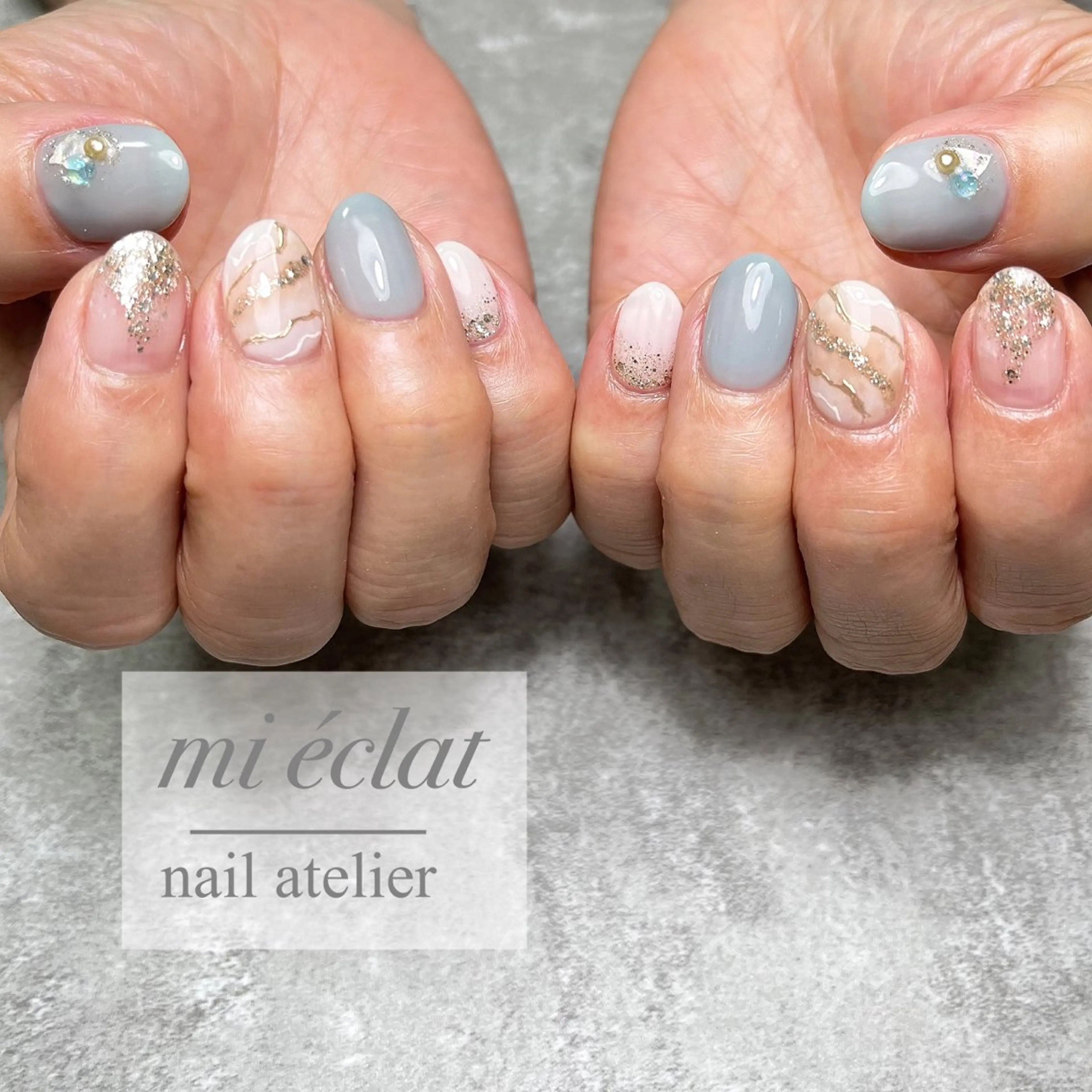 ネイル アートネイル ブラウン チークネイル フットネイル ジェルネイル mi éclat ミ エクラのネイルデザイン