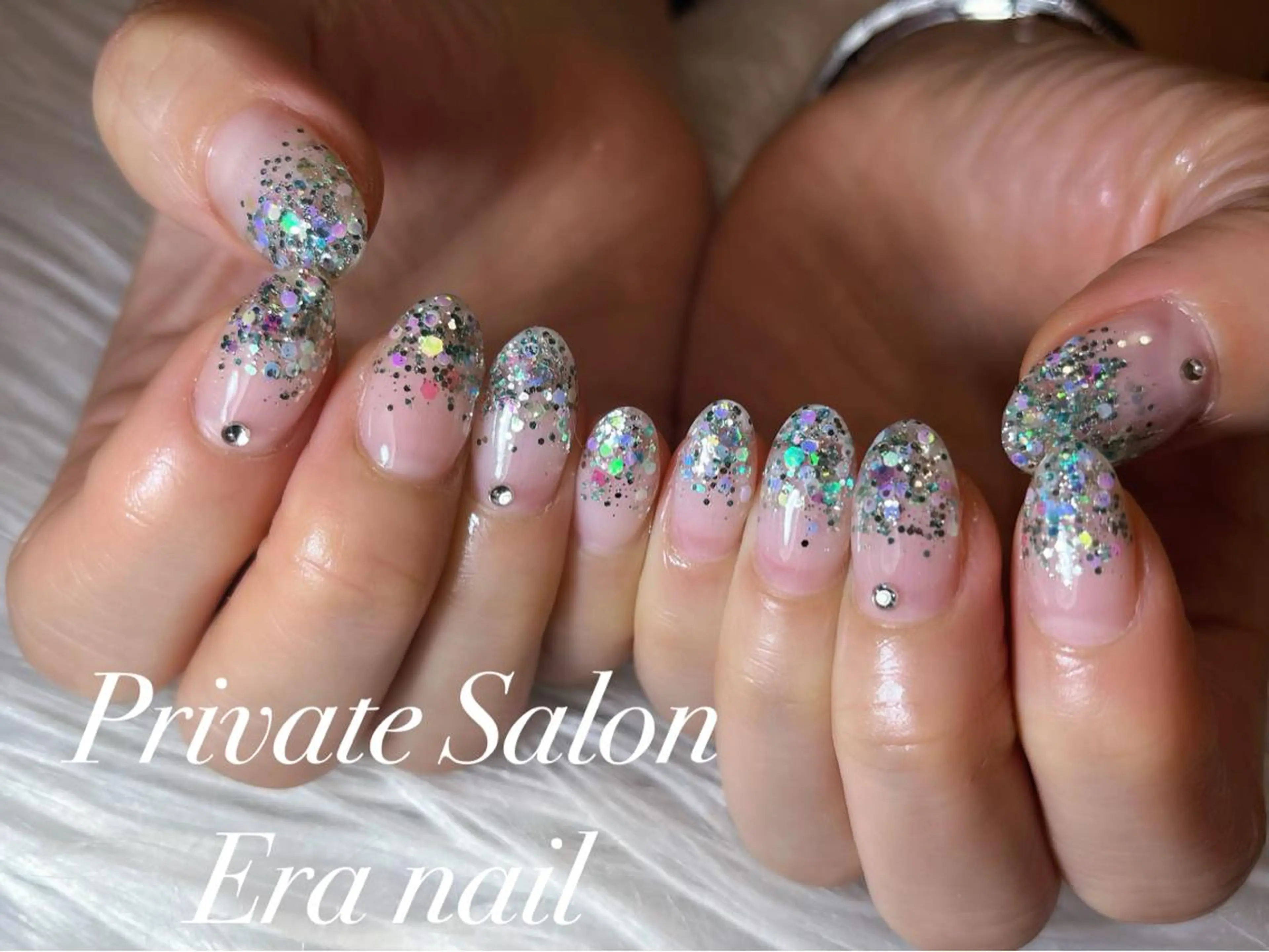 ネイル グラデーション ラメ(グリッター) ラメグラデーション ハンドネイル Era nailのネイルデザイン