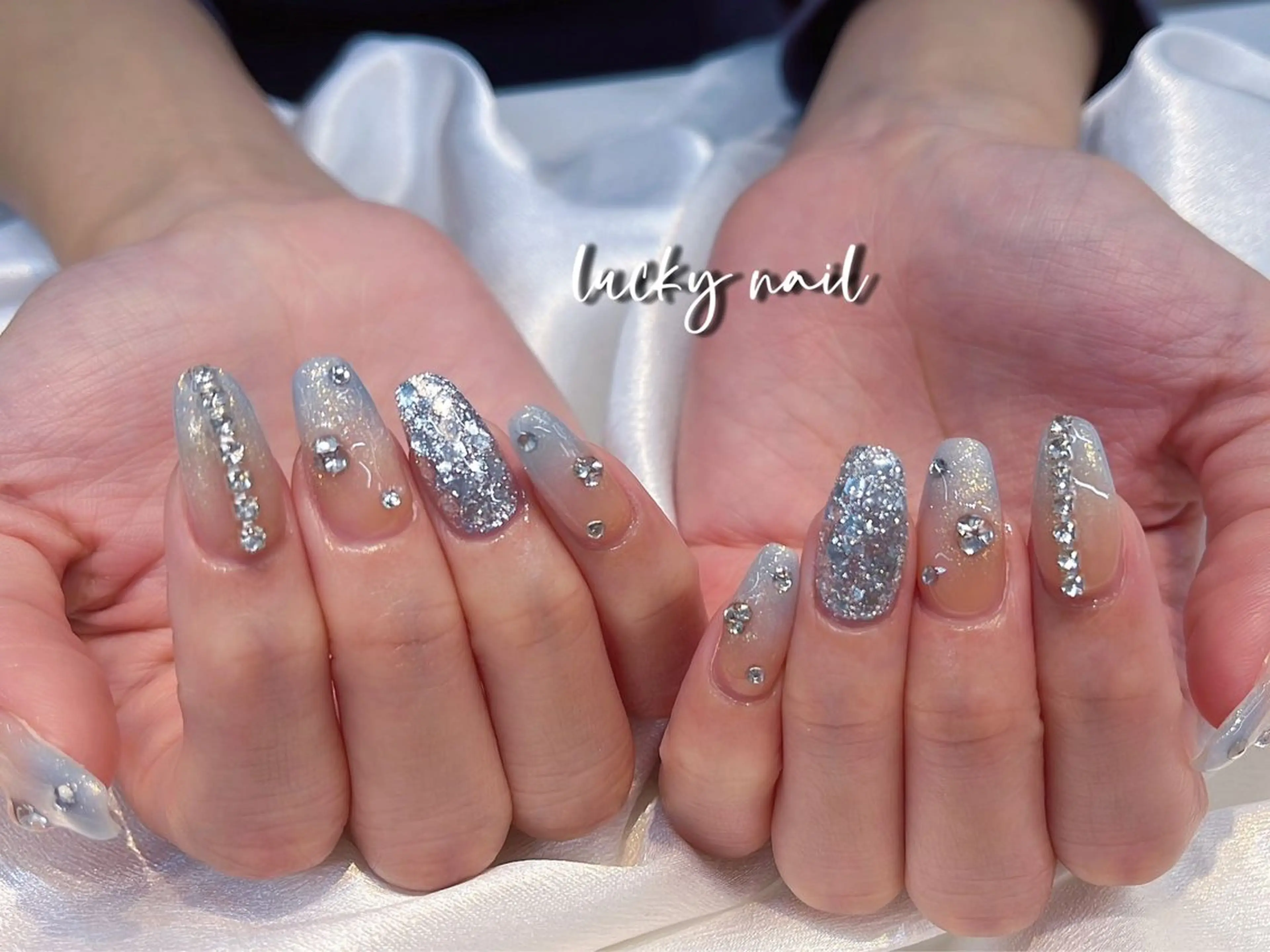 ネイル チークネイル 長さ出し ジェルネイル マグネットネイル 持ち込み Lucky nail 小林和希のネイルデザイン