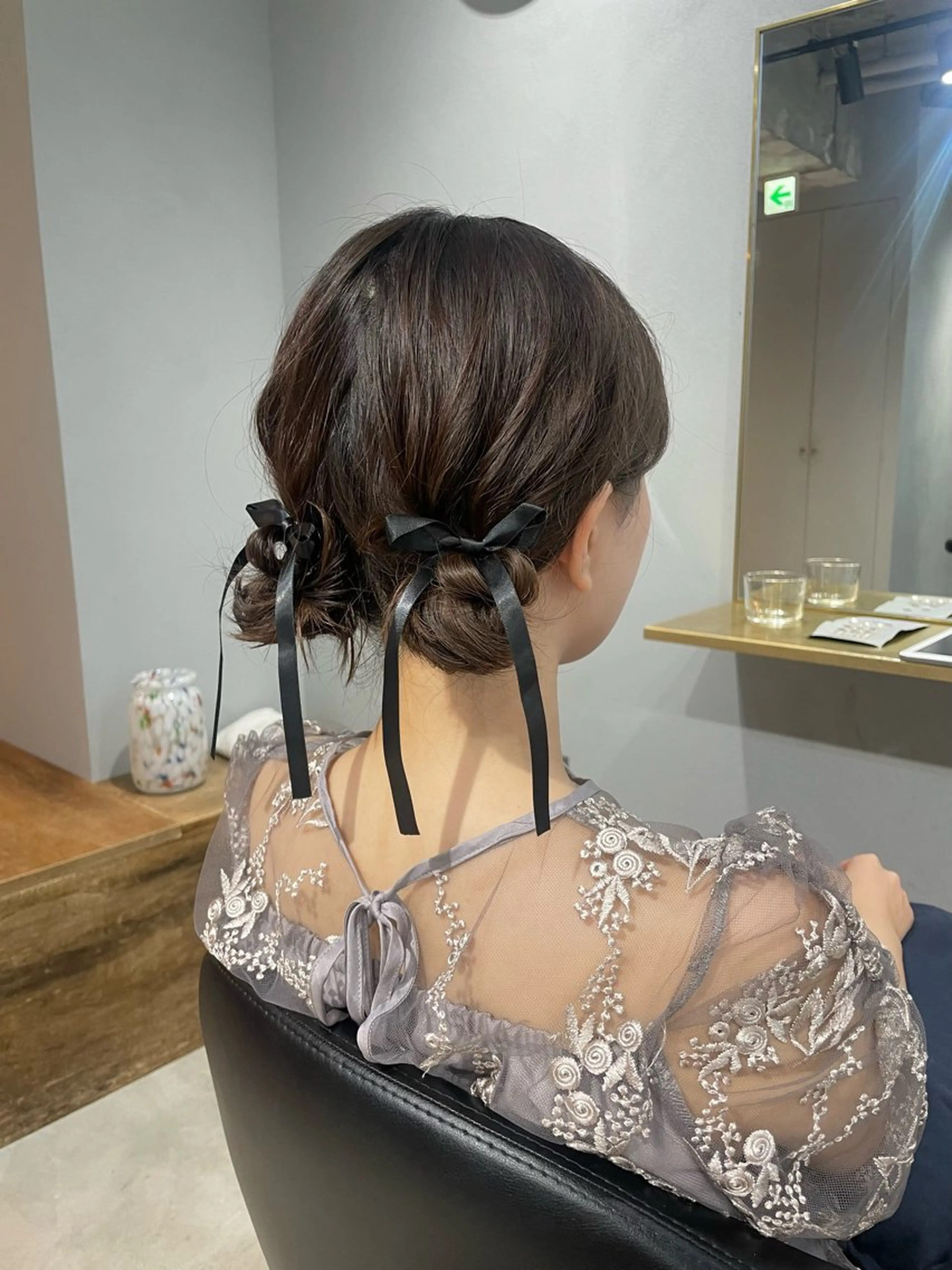 ミディアム ヘアアレンジ ボブ ヘアセット 【arc】Ruri コテ巻き風パーマのヘアスタイル