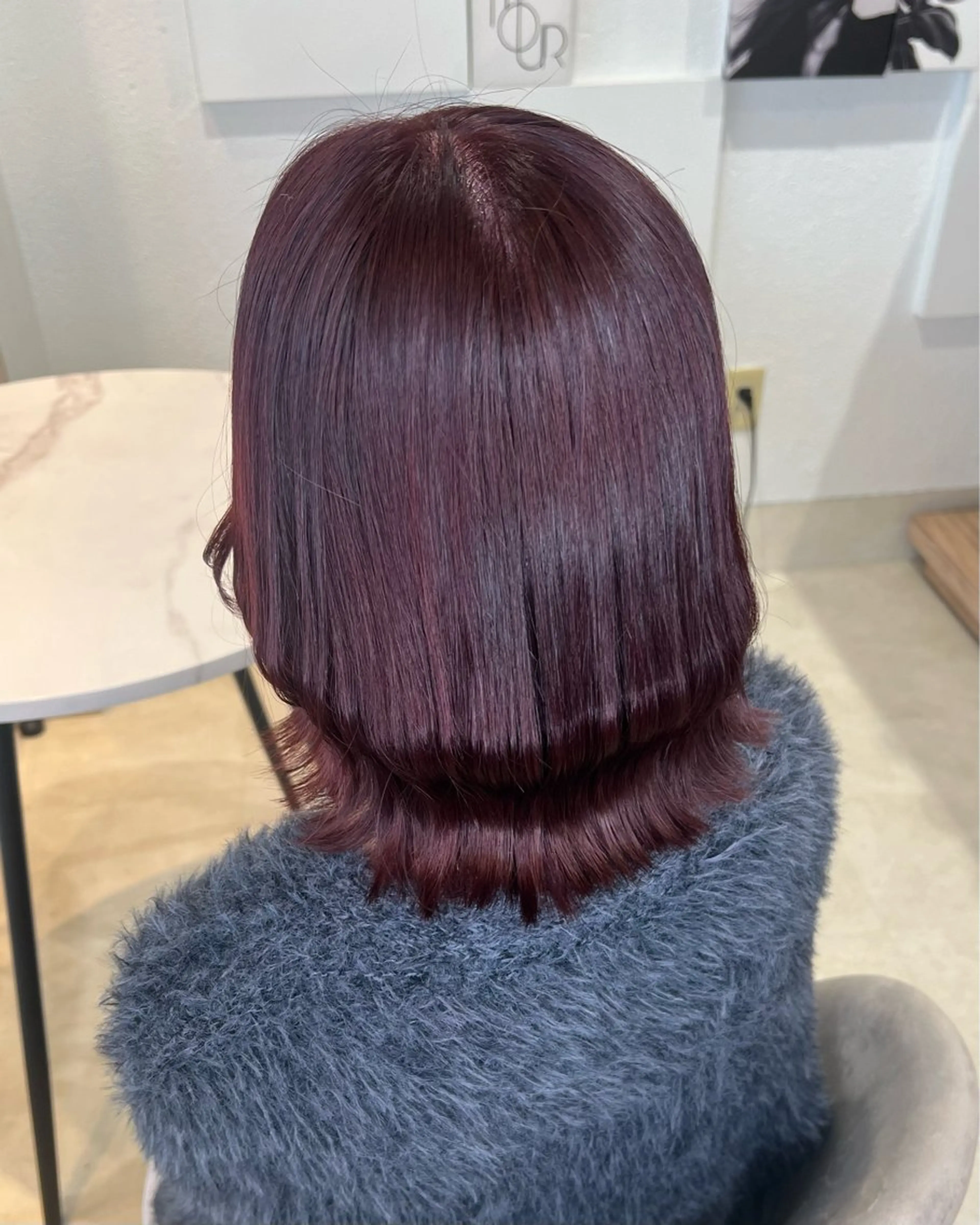 ミディアム カラー レッドカラー milk tea るかのヘアスタイル
