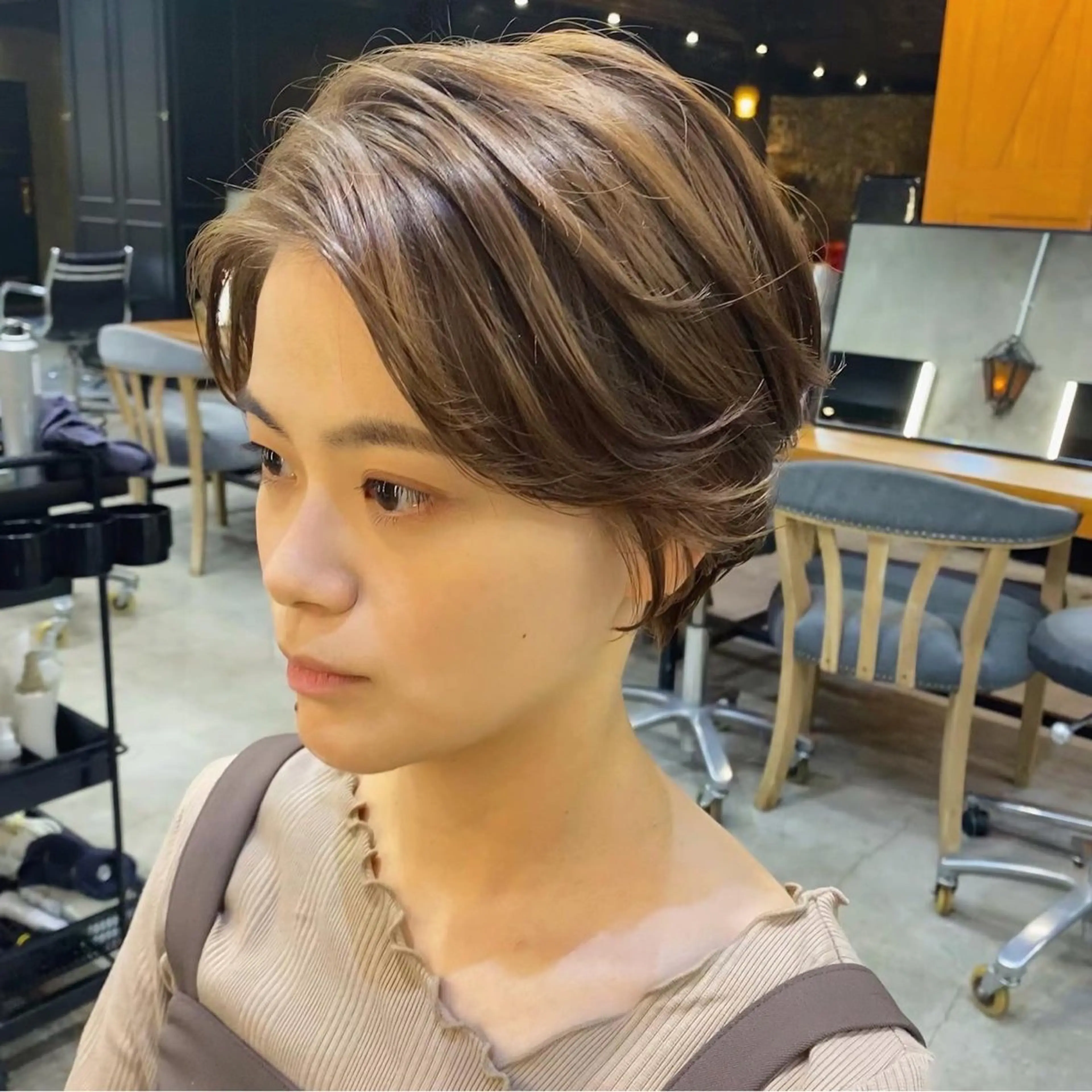 ショート カラー アッシュ アッシュブラウン ブラウンカラー ショートヘア 透明感カラー🌿 グレージュ🐺陽介のヘアスタイル