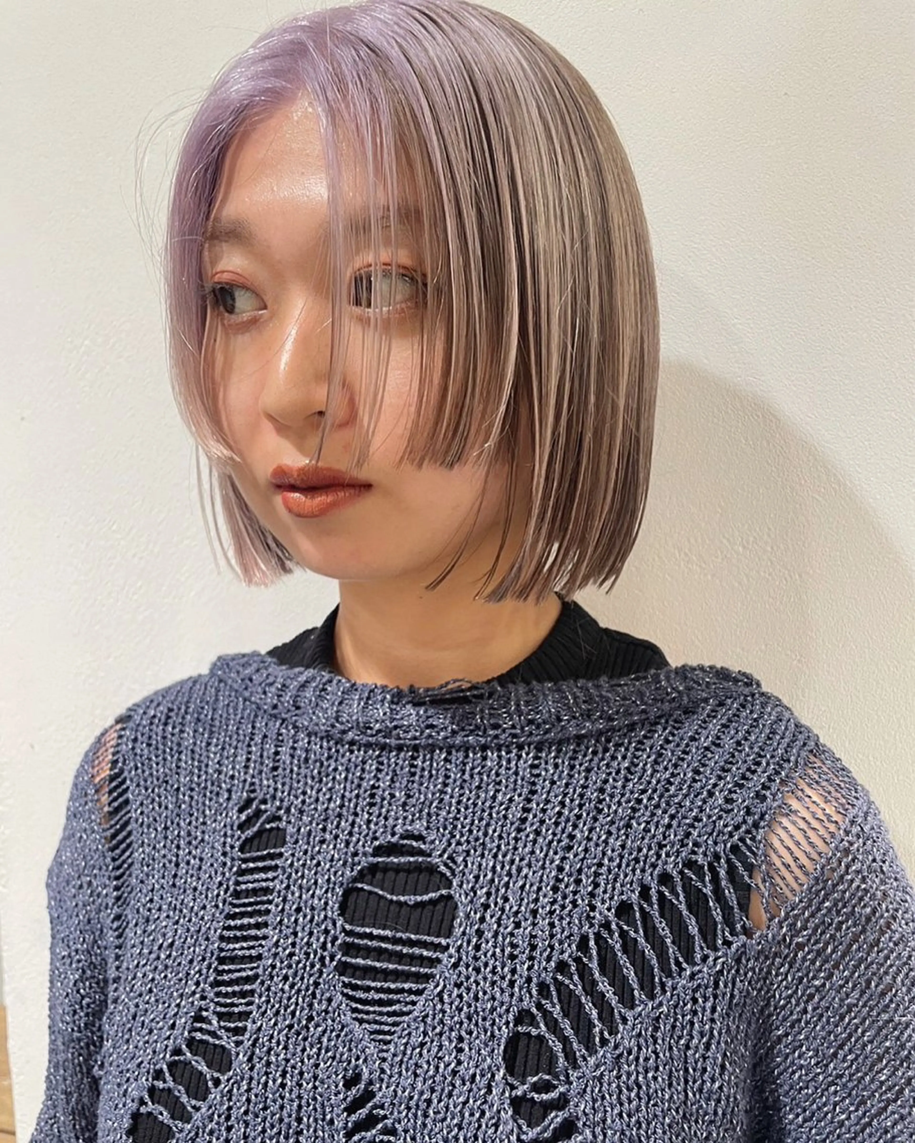 ショート カラー ブリーチ ケアブリーチ ハイライトカラー ボブ ハイライト カット ヘアカラー トリートメント Loom.所属・村上雅人 ナチュラルモードのヘアスタイル