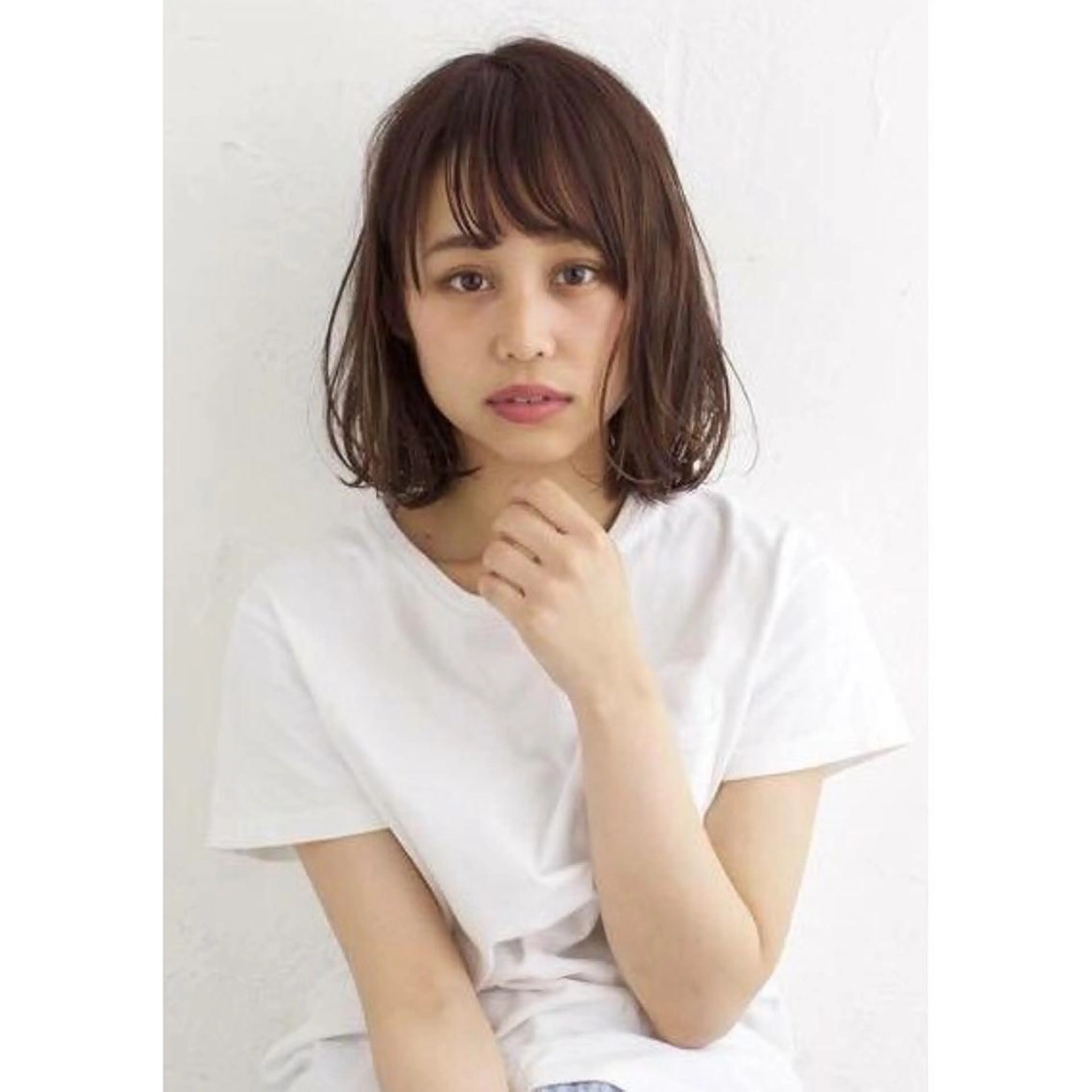 ミディアム 韓国レイヤー×透明感 髪質改善　武田涼のヘアスタイル